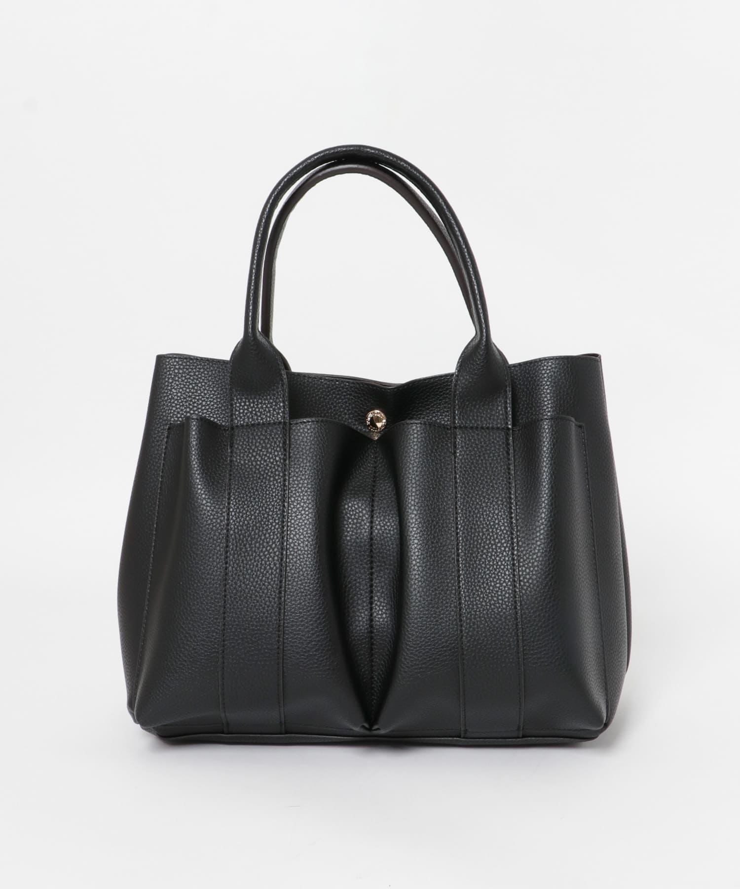 ダブルポケットトートバッグ BLACK one