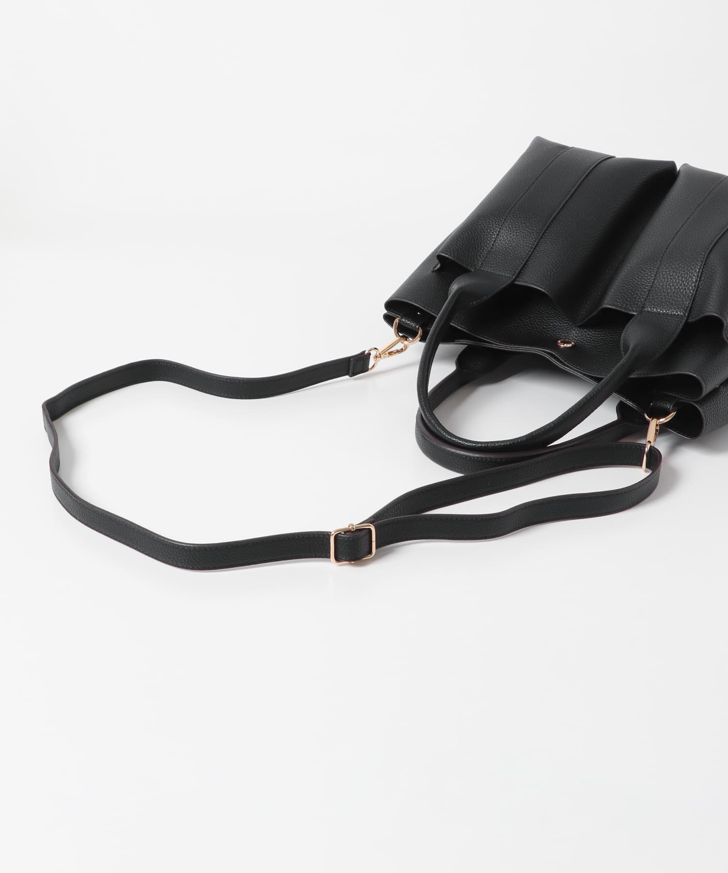 ダブルポケットトートバッグ BLACK one
