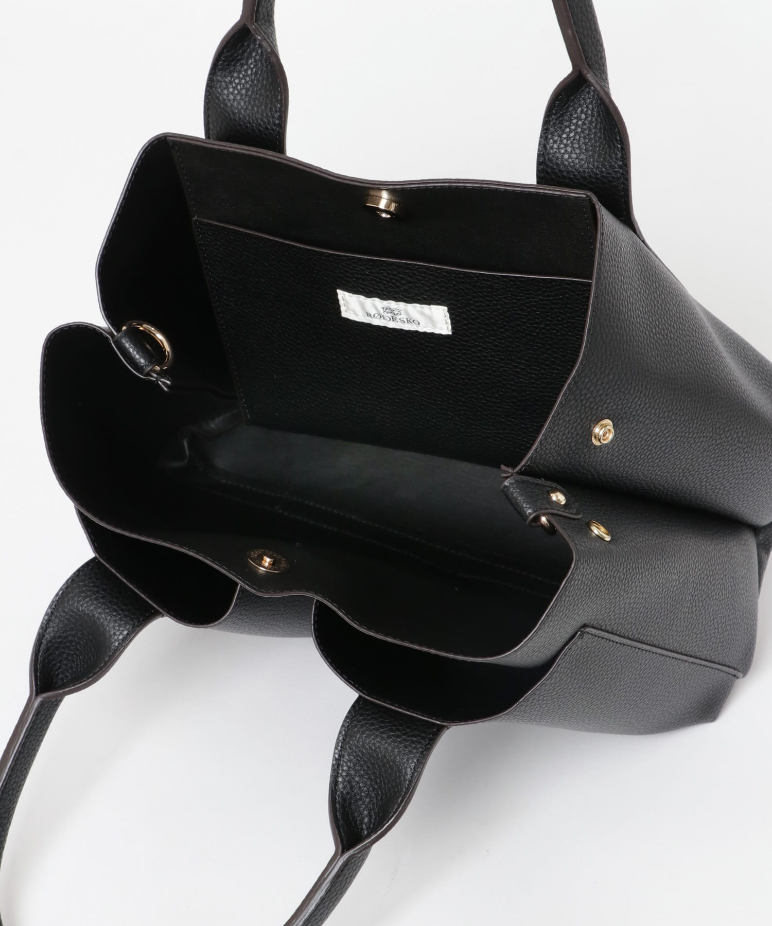 ダブルポケットトートバッグ BLACK one