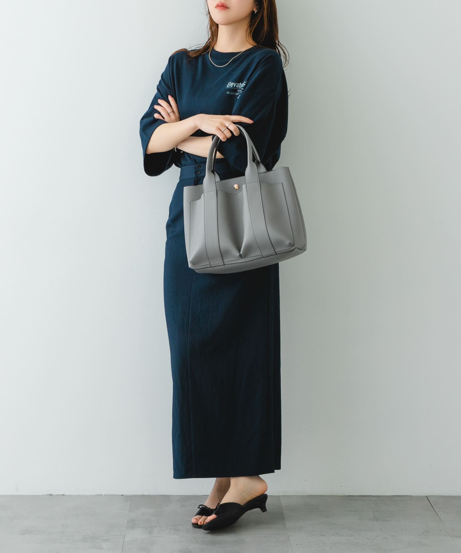 ダブルポケットトートバッグ GRAY one
