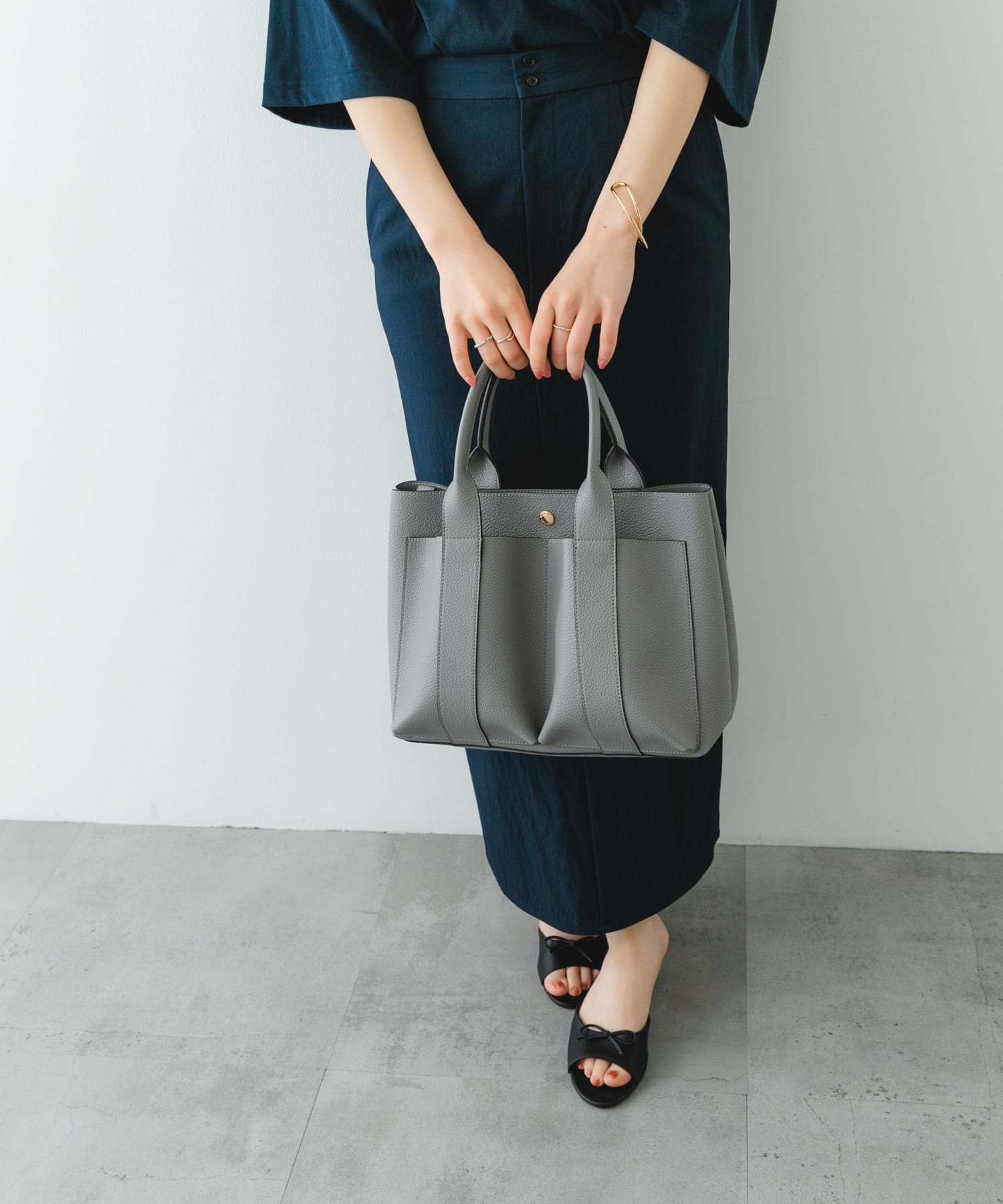 ダブルポケットトートバッグ GRAY one