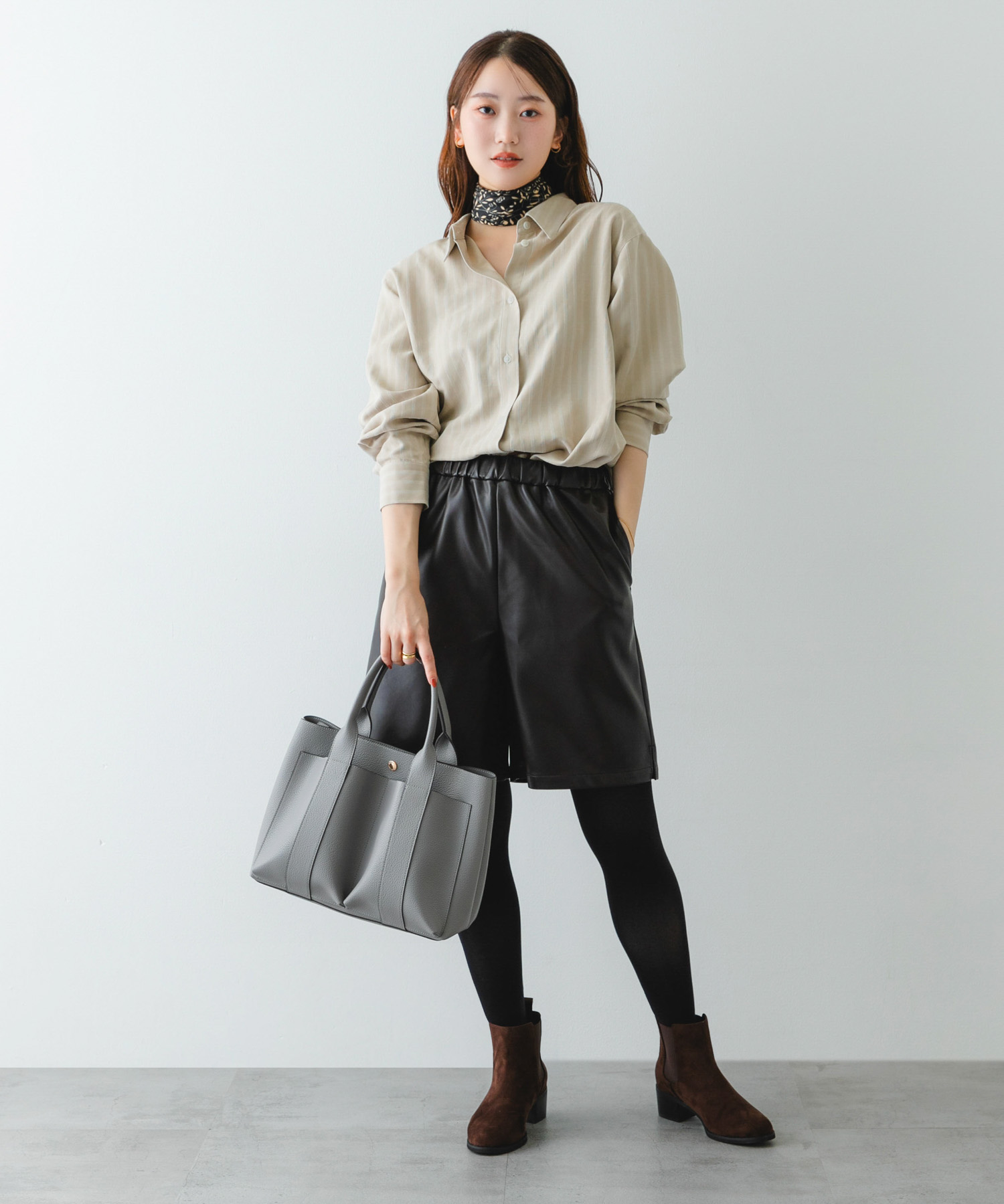 ダブルポケットトートバッグ GRAY one