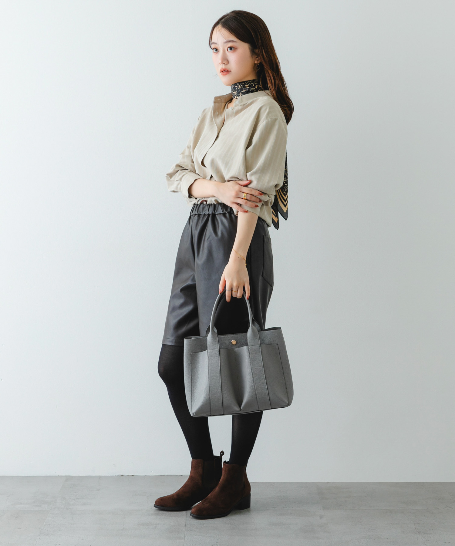 ダブルポケットトートバッグ GRAY one