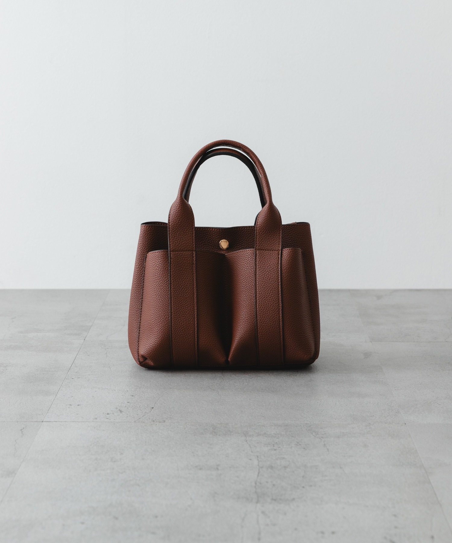 プチダブルポケットトートバッグ DARK BROWN one