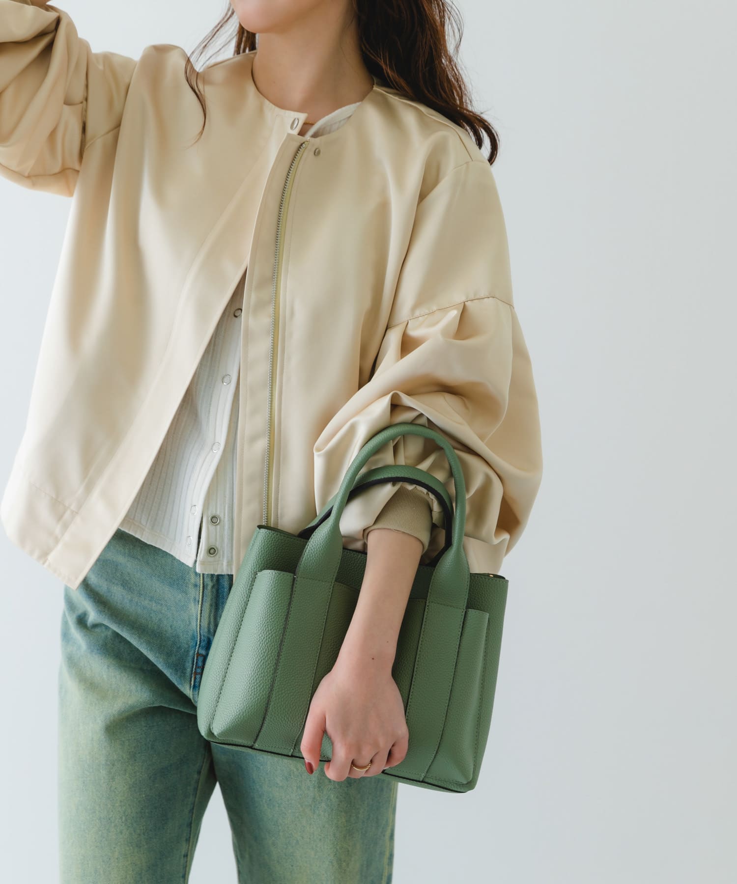 プチダブルポケットトートバッグ MINT one