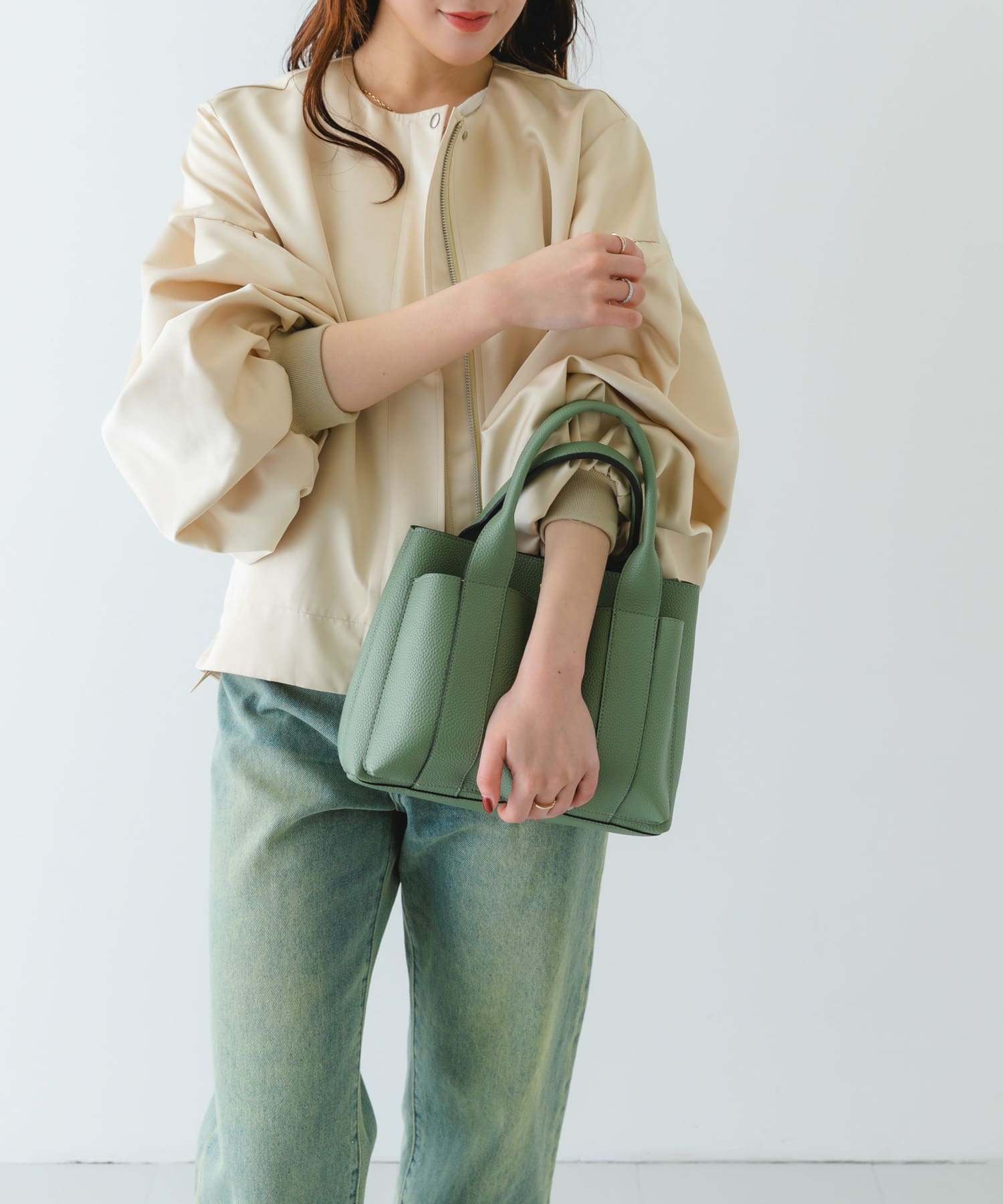 プチダブルポケットトートバッグ MINT one