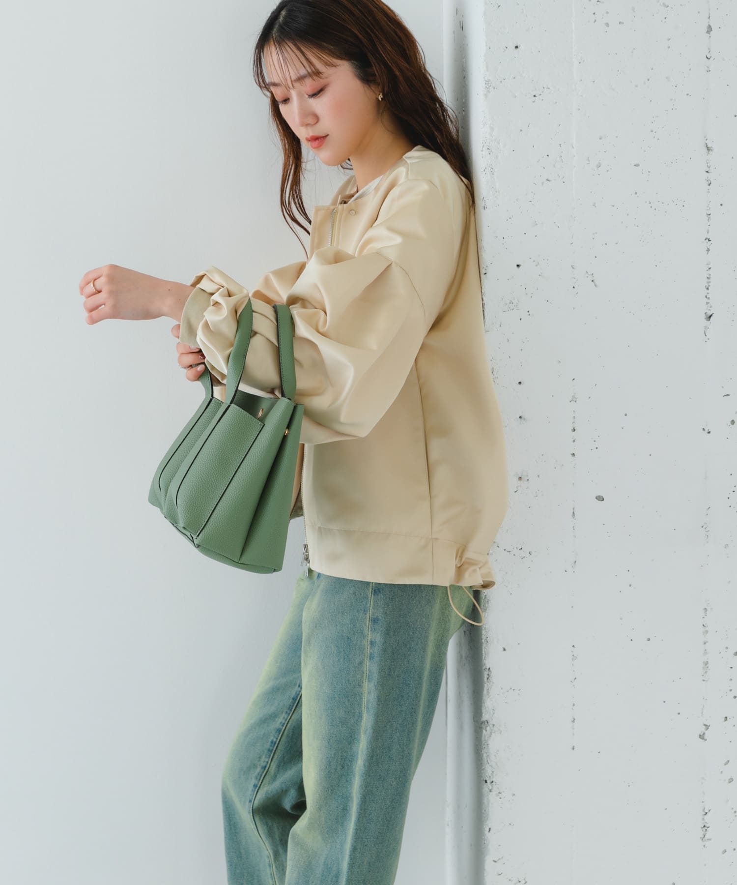 プチダブルポケットトートバッグ MINT one