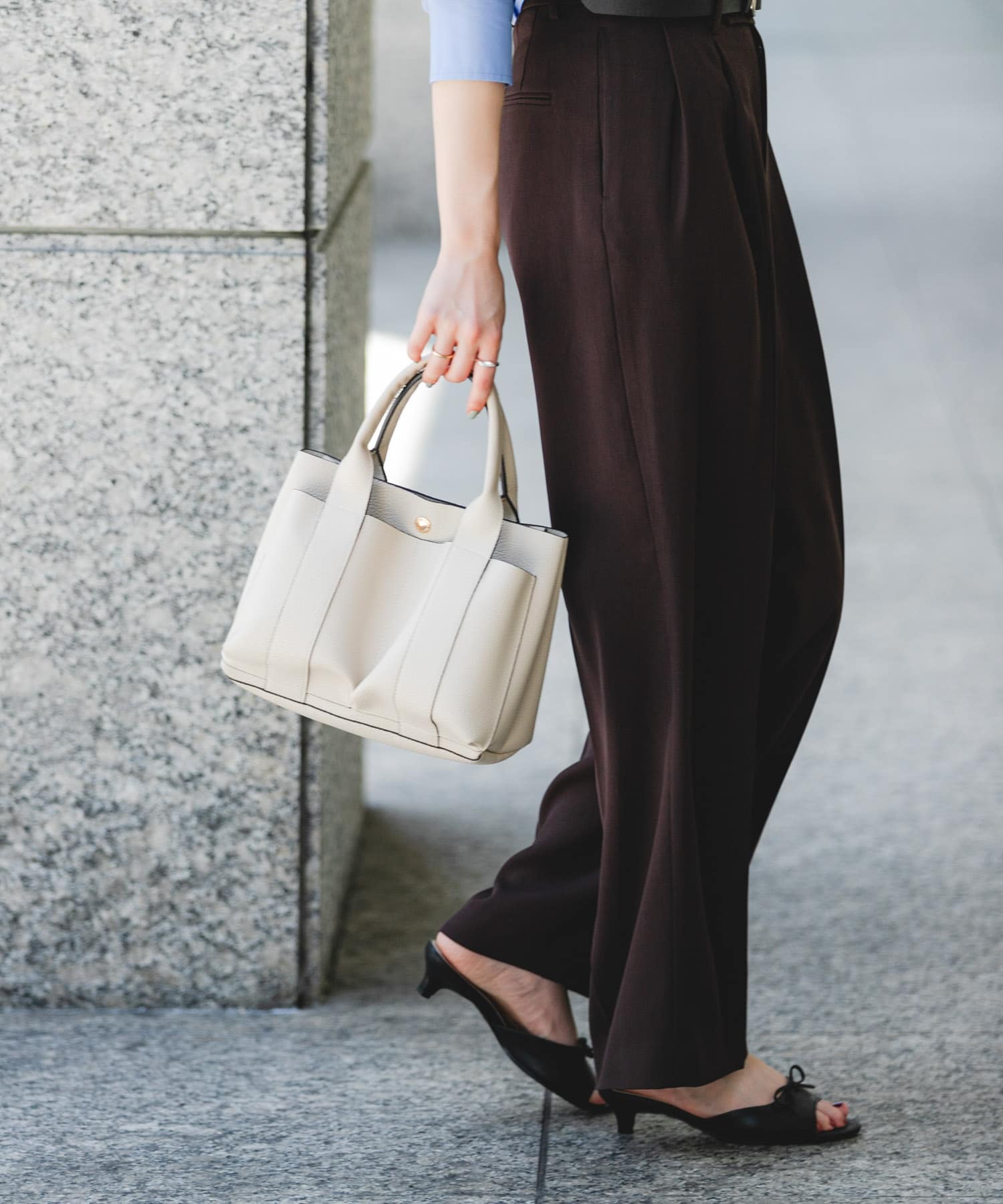 プチダブルポケットトートバッグ MILK one