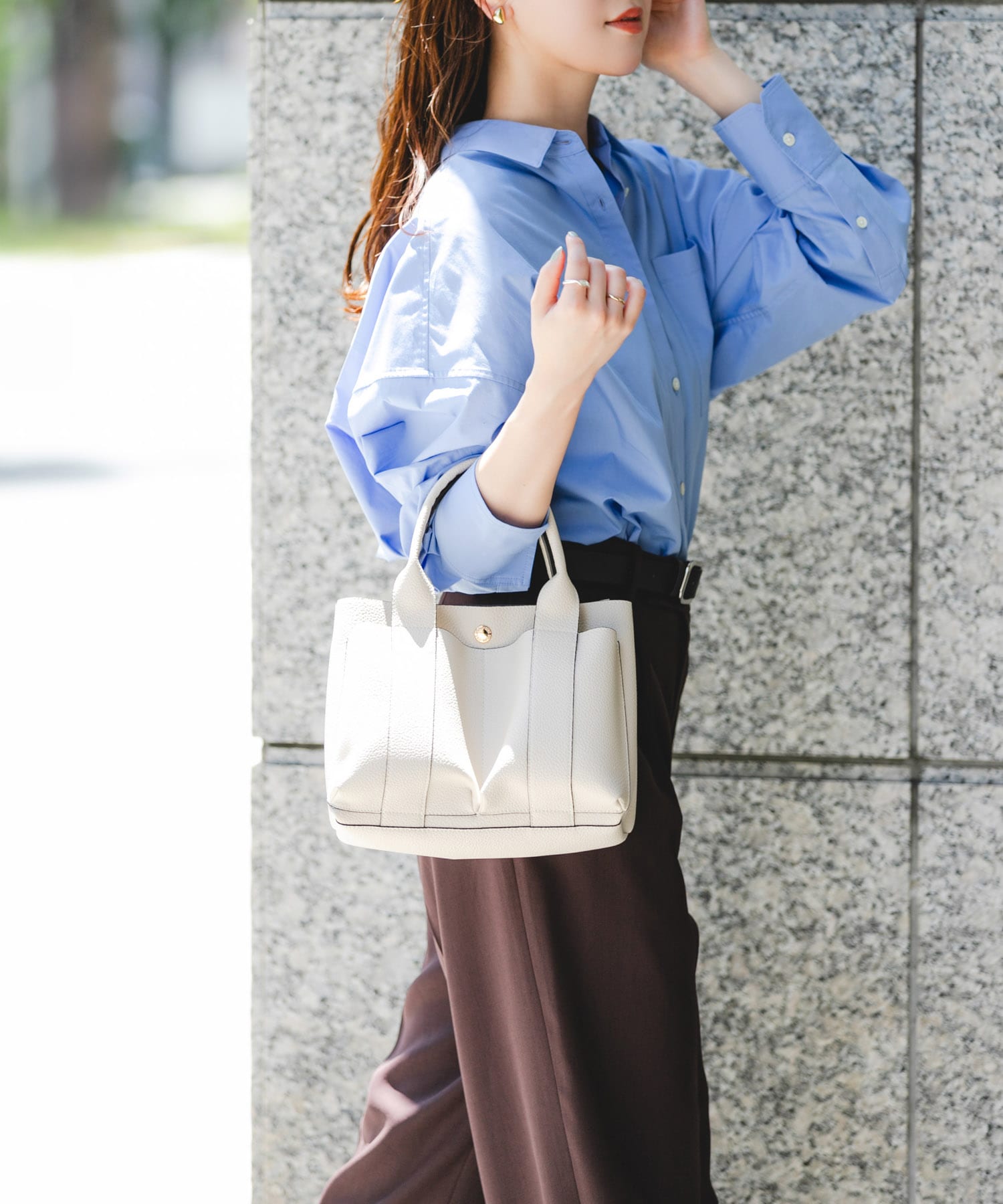 プチダブルポケットトートバッグ MILK one