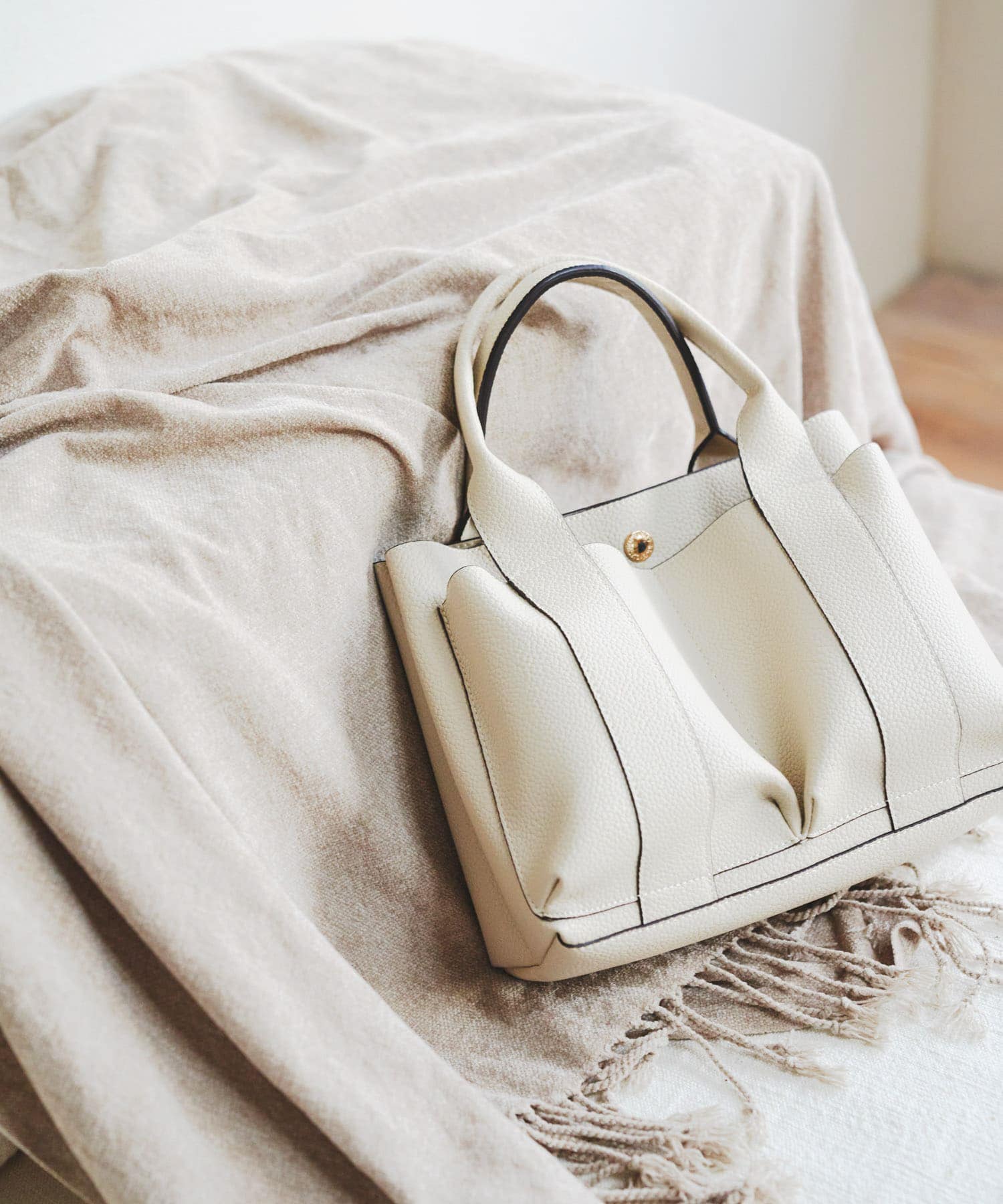 プチダブルポケットトートバッグ MILK one