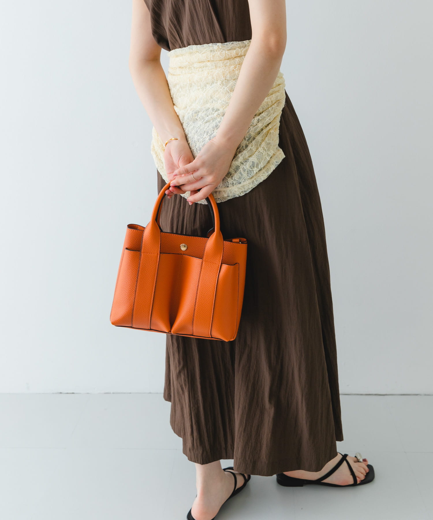 プチダブルポケットトートバッグ APRICOT one
