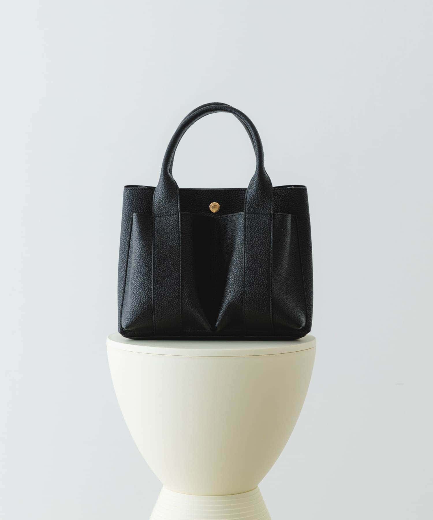 プチダブルポケットトートバッグ BLACK one