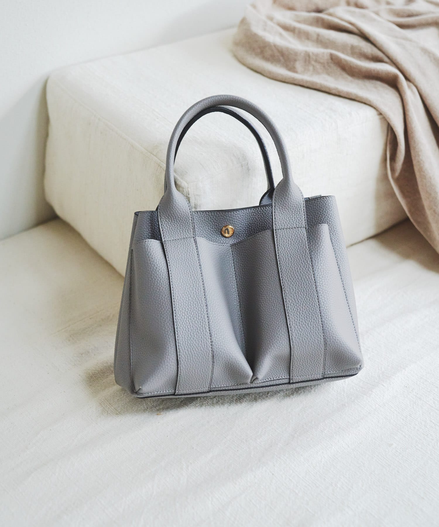 プチダブルポケットトートバッグ GRAY one