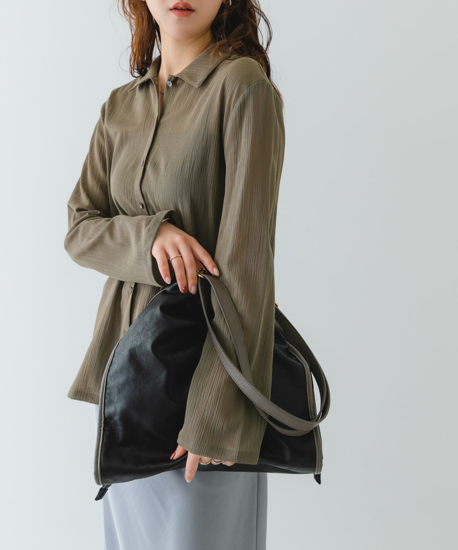 ウォッシャブルドロストショルダーバッグ BLACK one