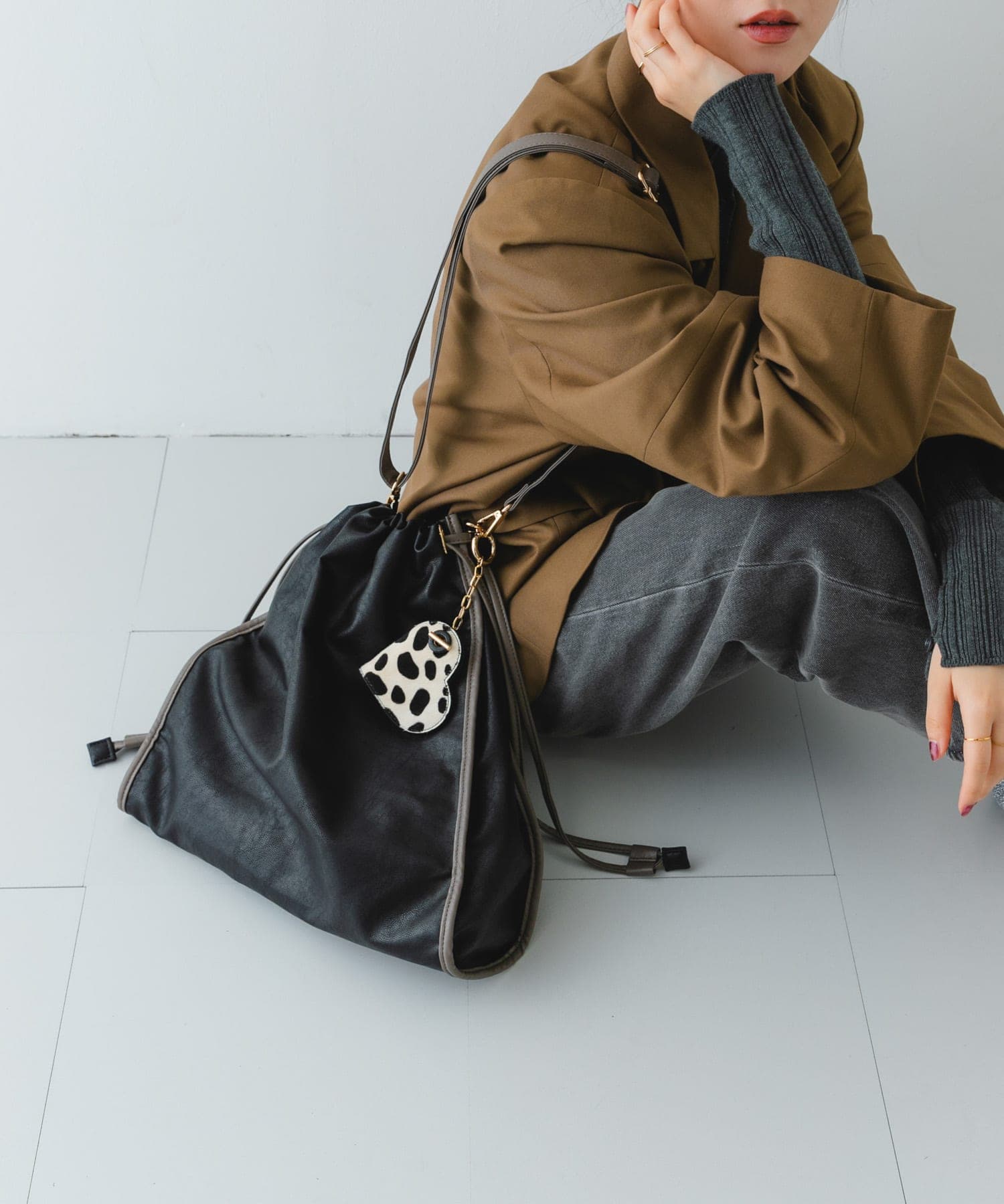 ウォッシャブルドロストショルダーバッグ BLACK one