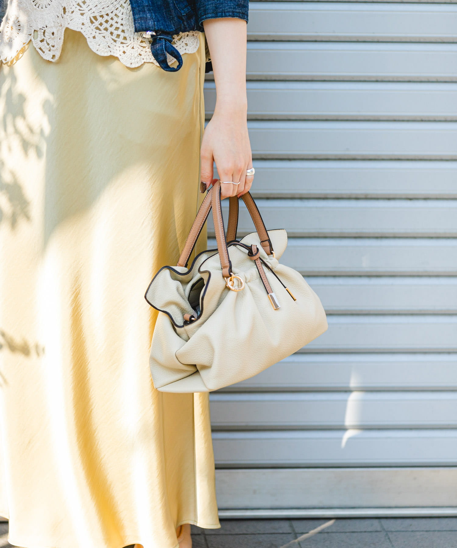 ギャザータックバッグ IVORY one