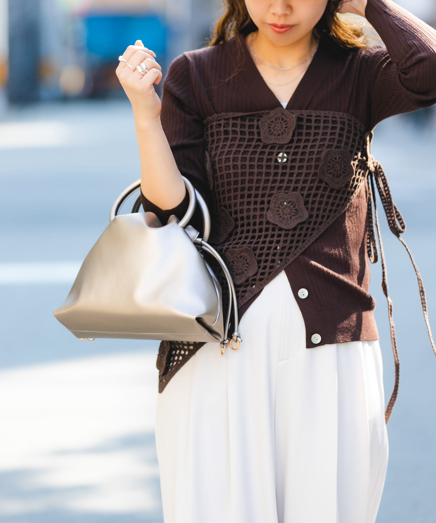 サークルハンドルドロストバッグ