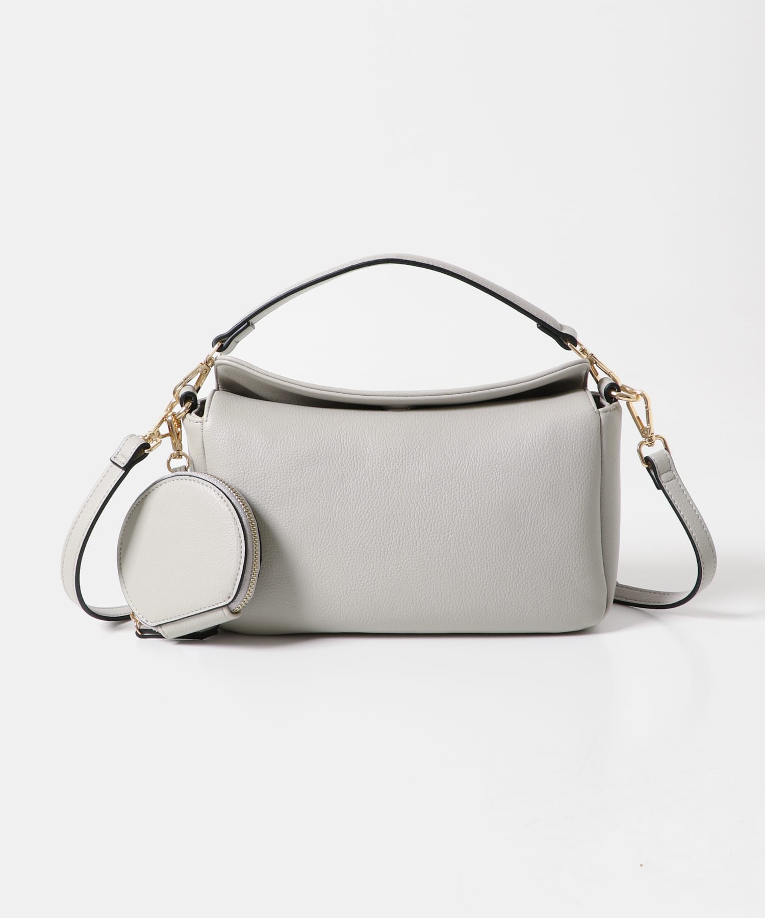 サークルポーチ付ショルダーバッグ LIGHT GRAY one