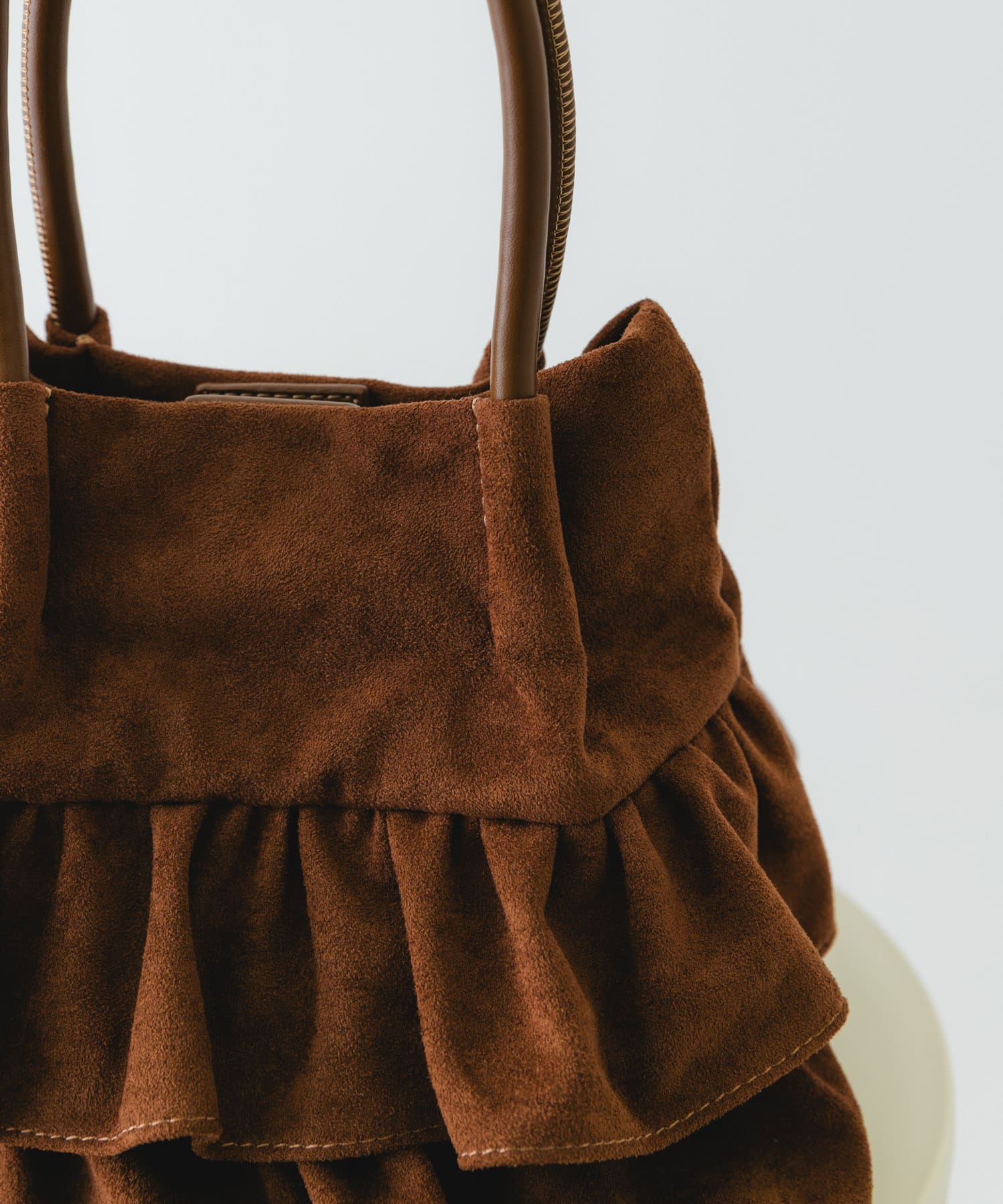 フリルショルダーハンドバッグ BROWN/S One