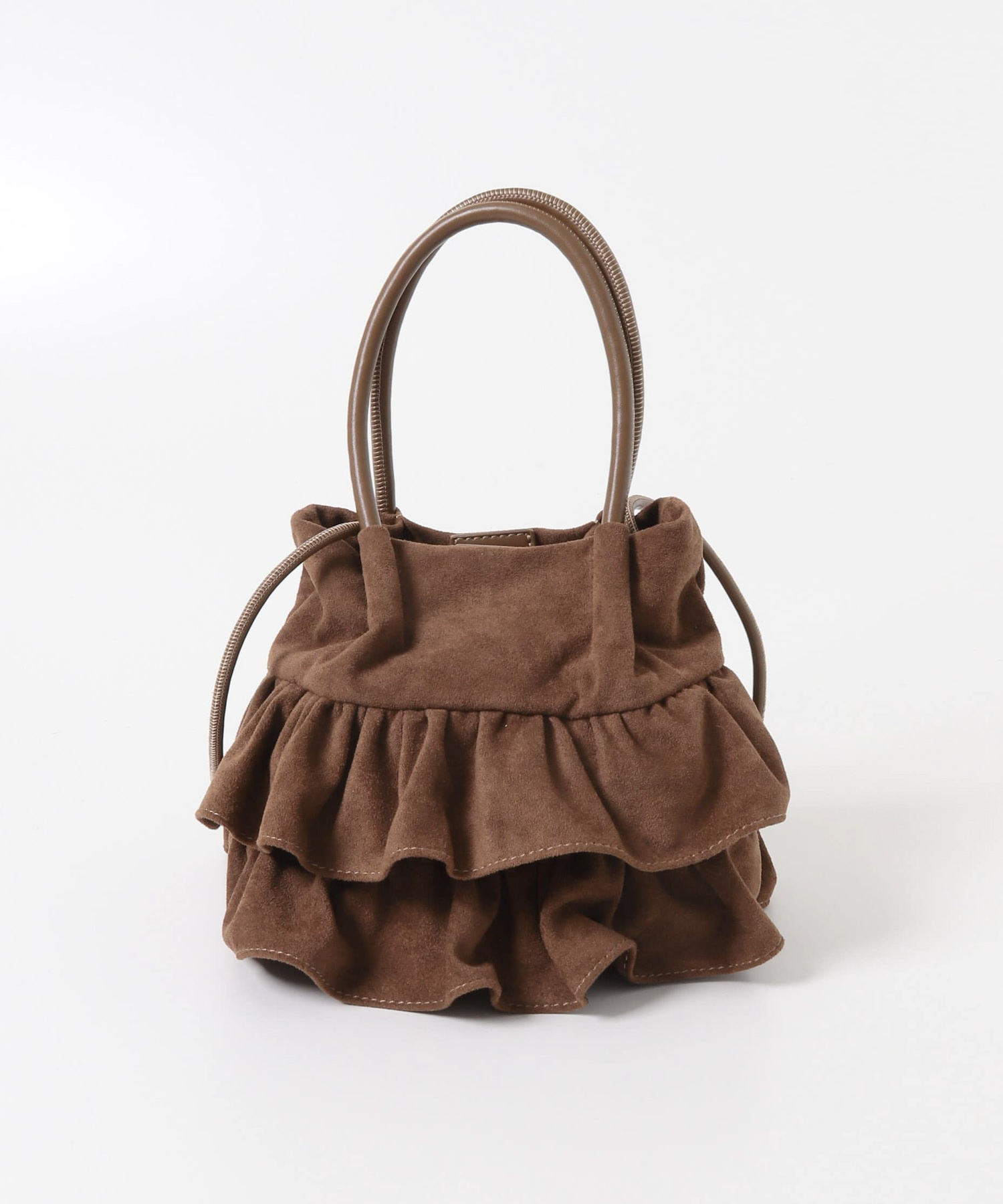 フリルショルダーハンドバッグ BROWN/S One