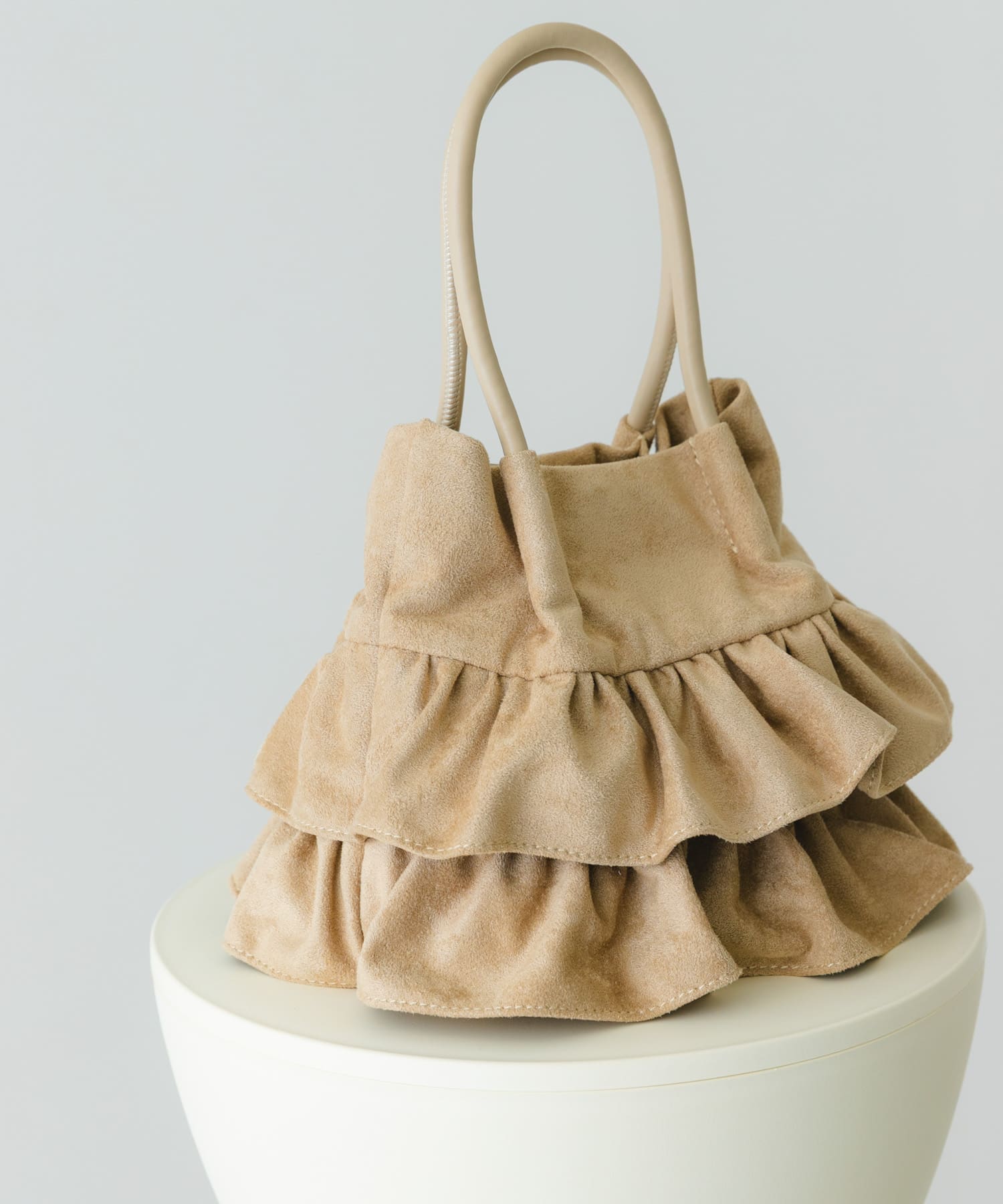 フリルショルダーハンドバッグ BEIGE/S One