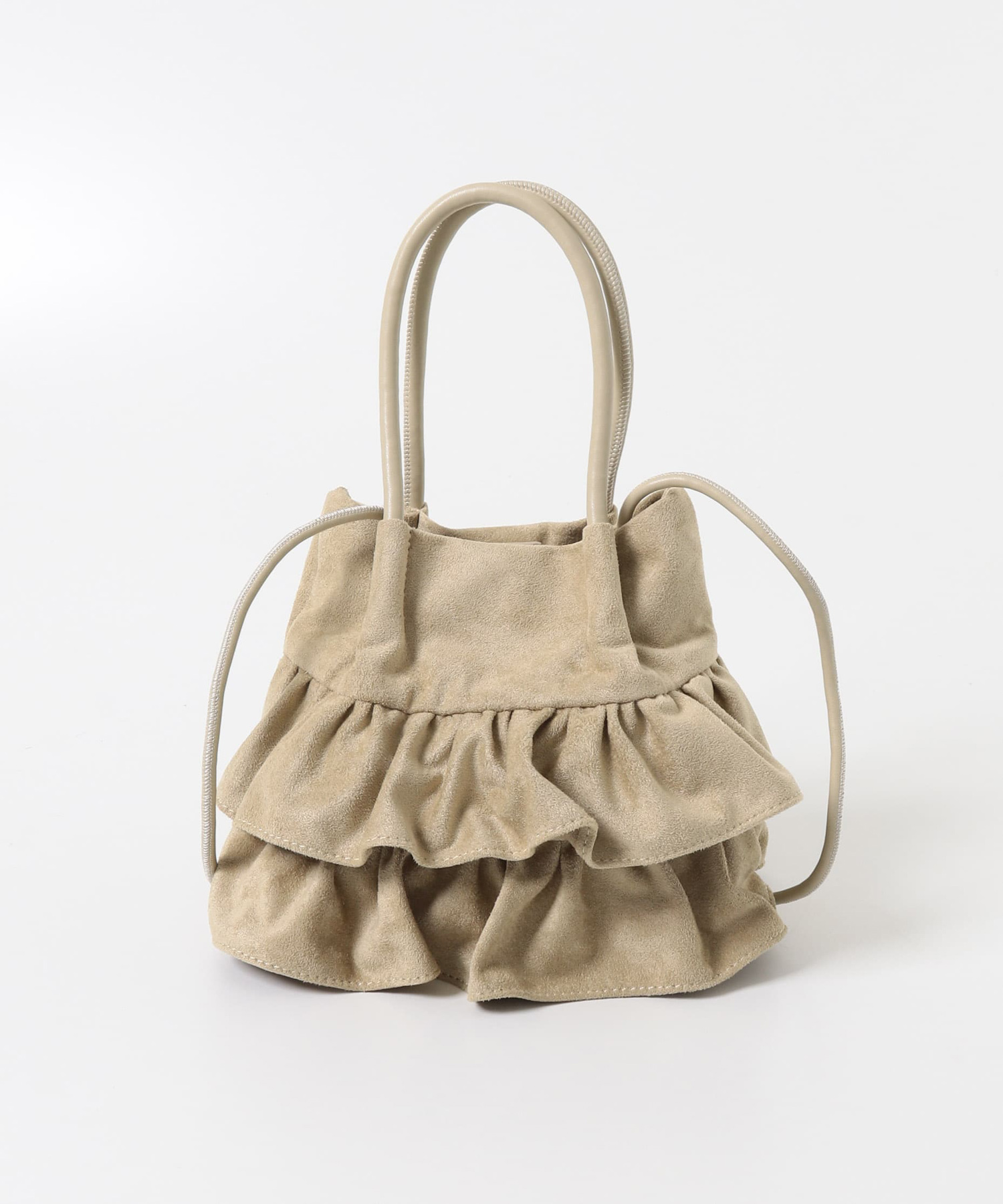 フリルショルダーハンドバッグ BEIGE/S One