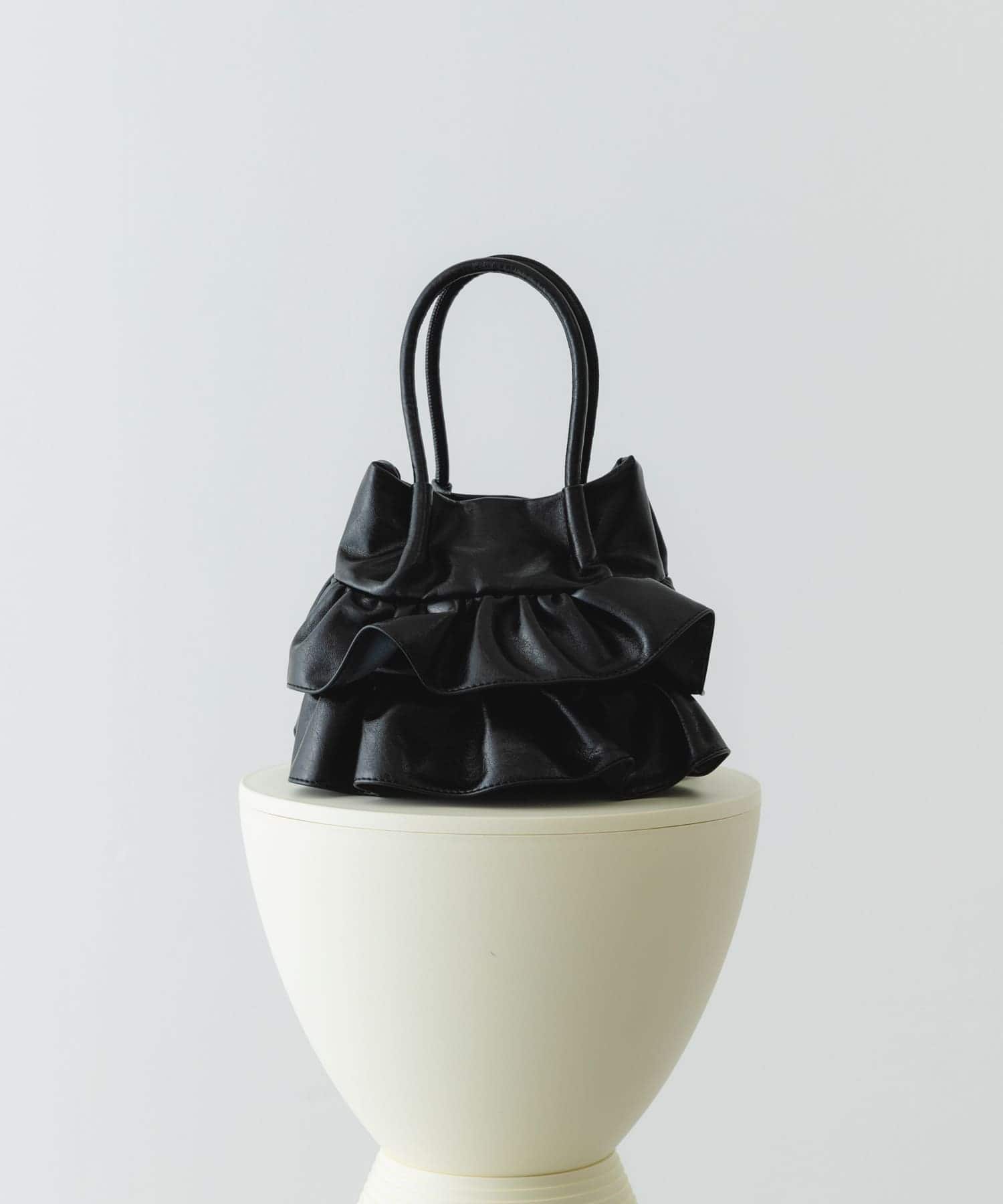 フリルショルダーハンドバッグ BLACK One