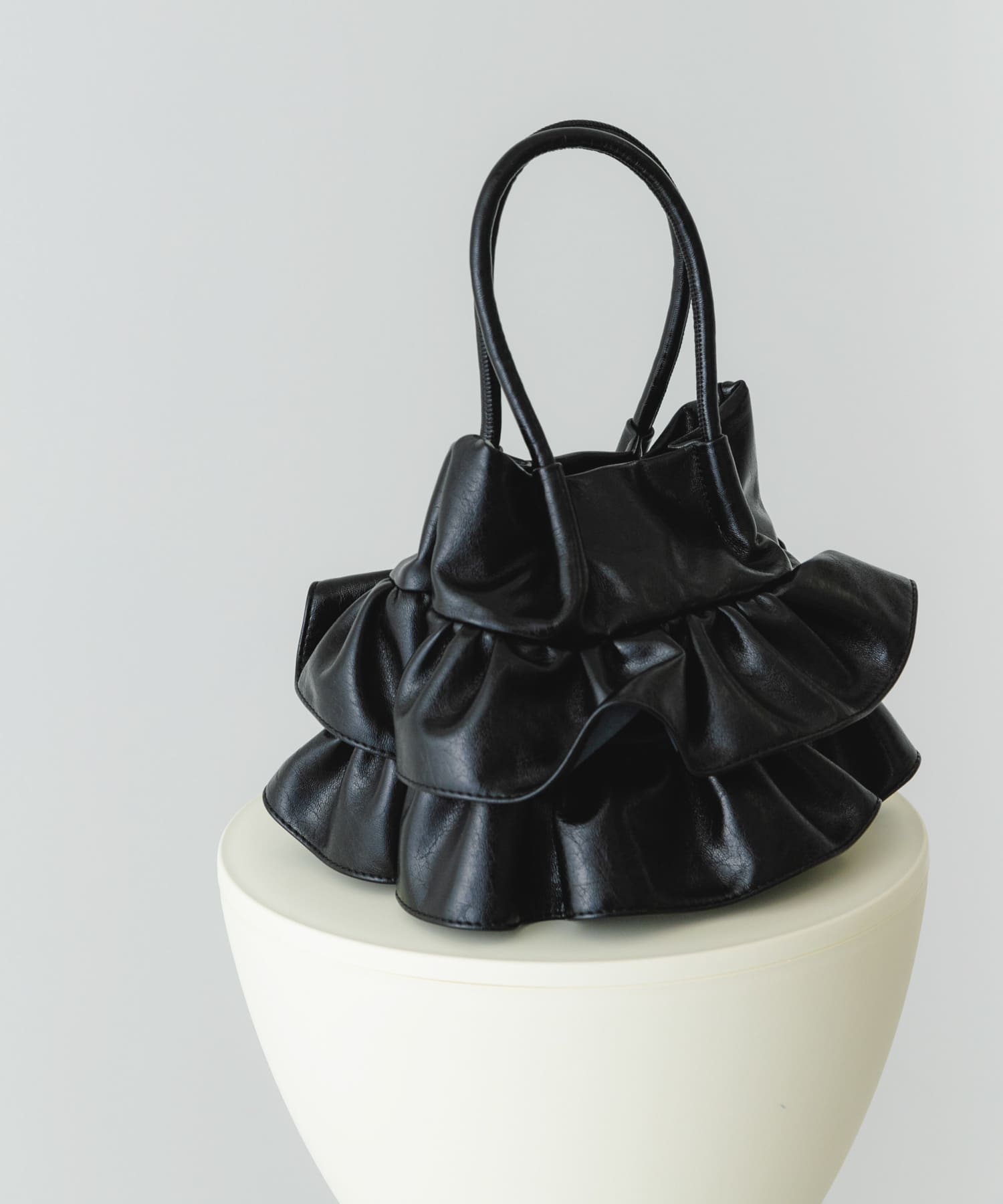 フリルショルダーハンドバッグ BLACK one