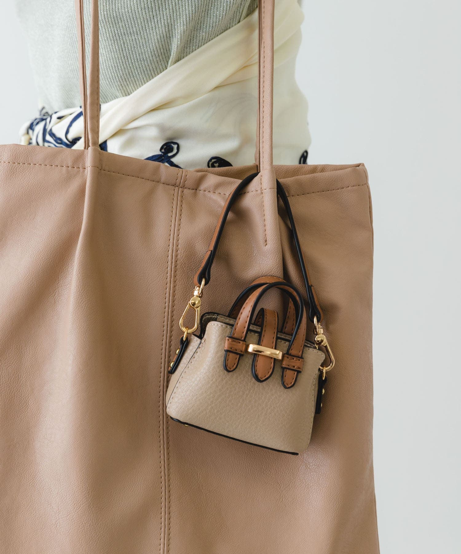 チェーンショルダーナノバッグ SAND BEIGE one