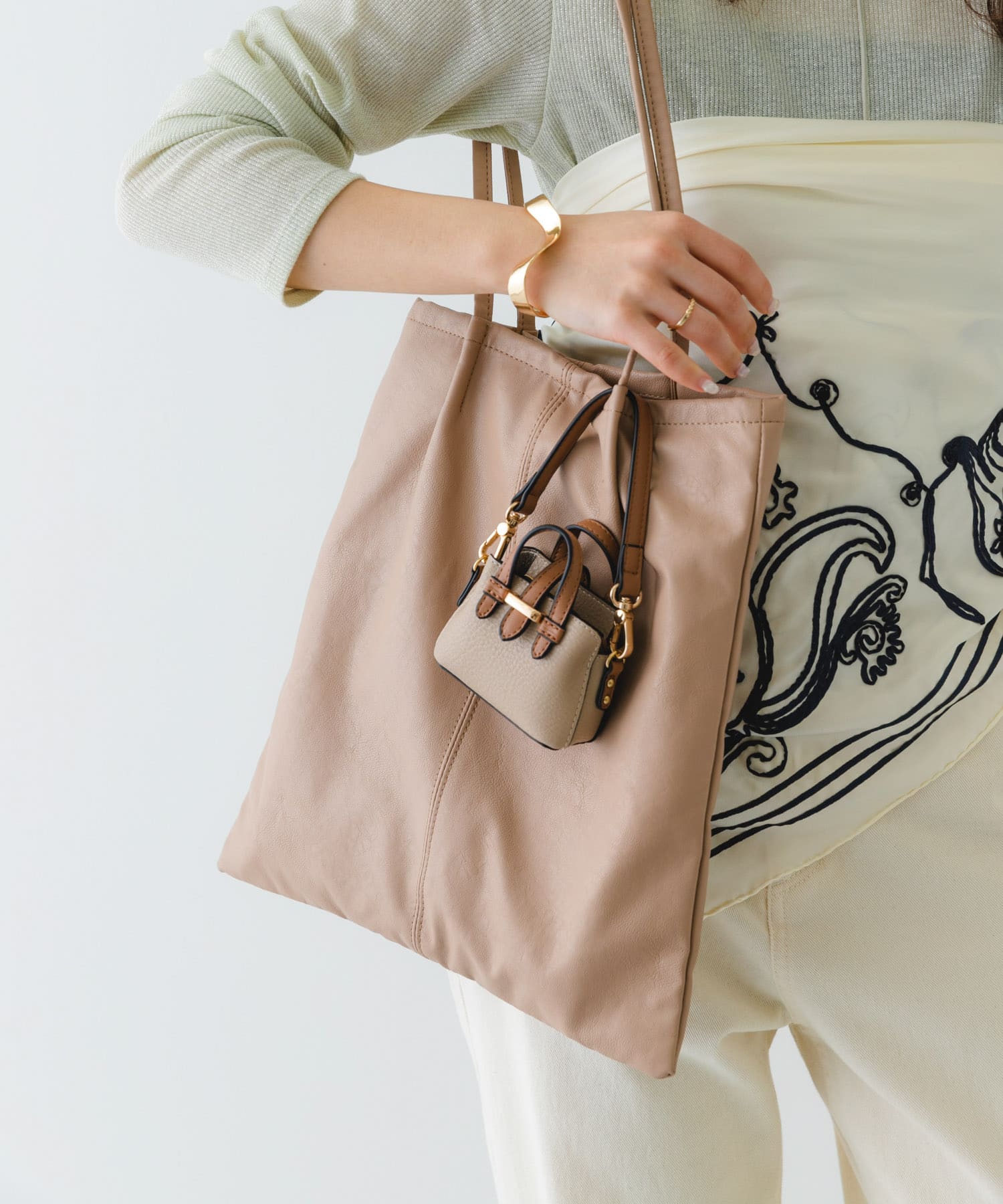チェーンショルダーナノバッグ SAND BEIGE one