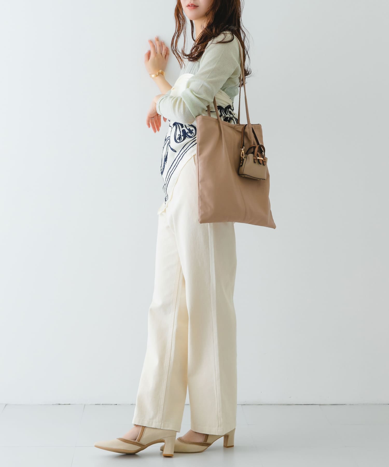 チェーンショルダーナノバッグ SAND BEIGE one