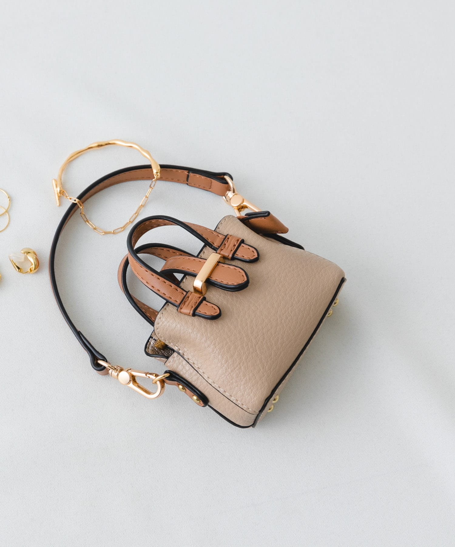チェーンショルダーナノバッグ SAND BEIGE one