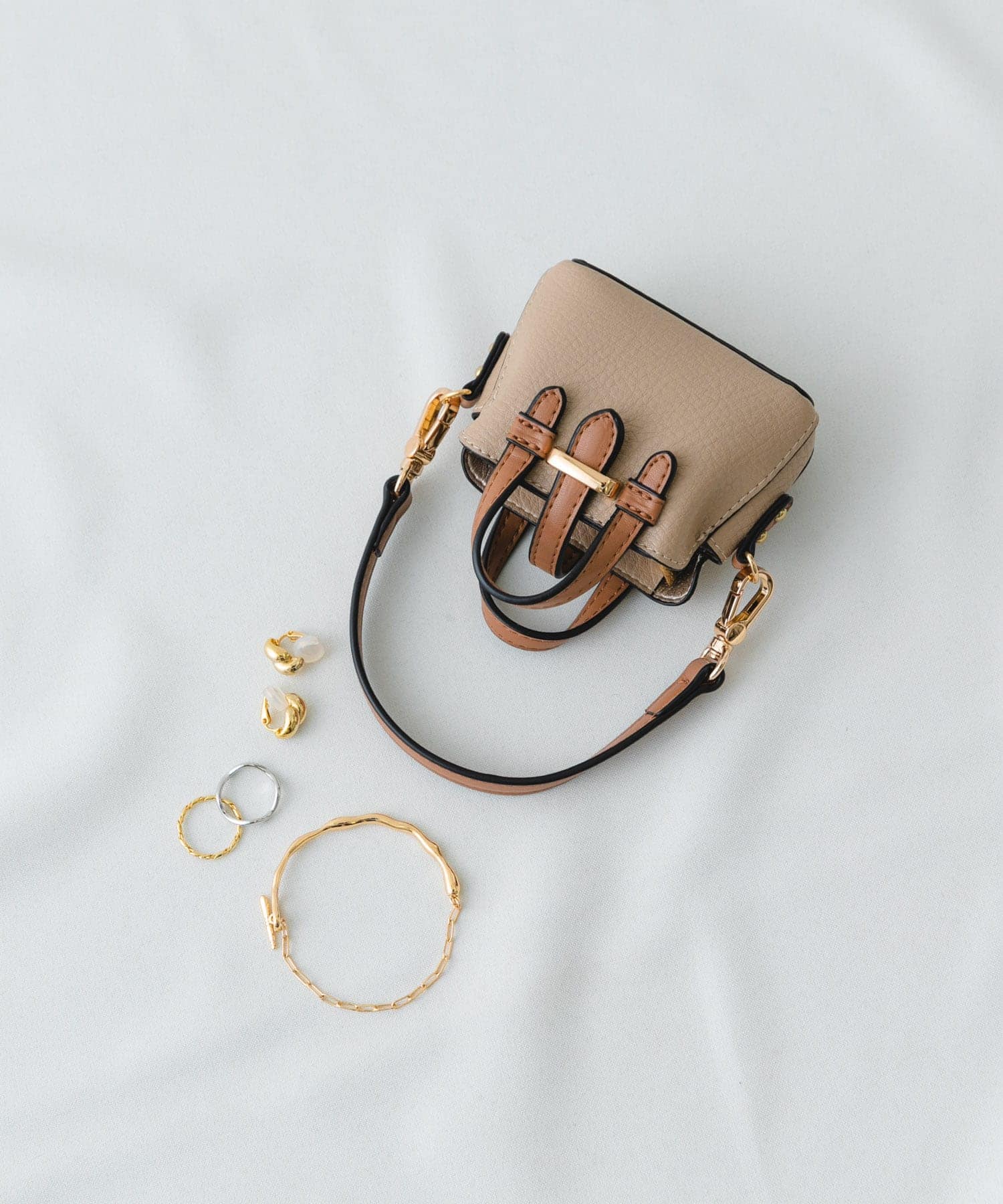 チェーンショルダーナノバッグ SAND BEIGE one