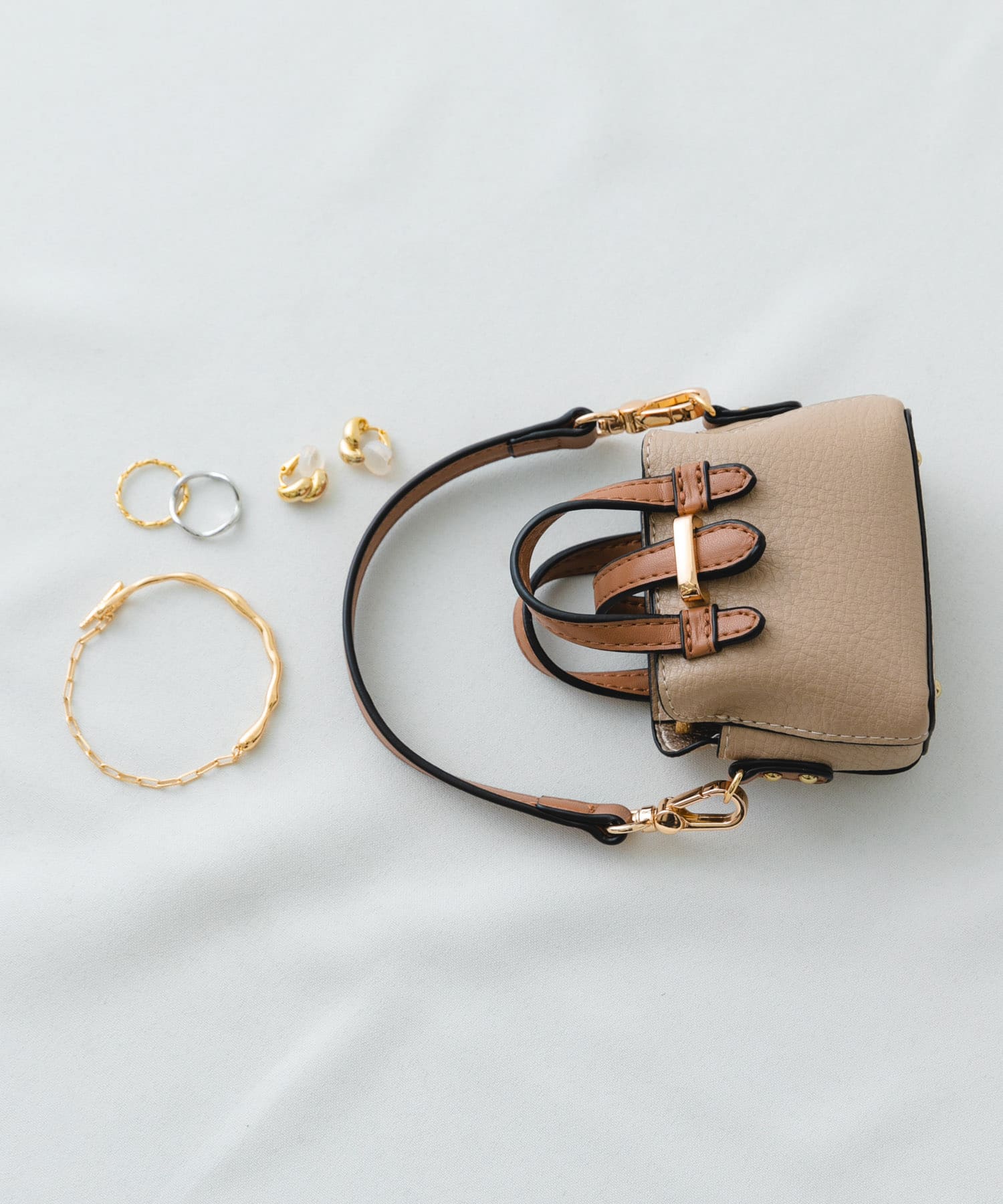 チェーンショルダーナノバッグ SAND BEIGE one