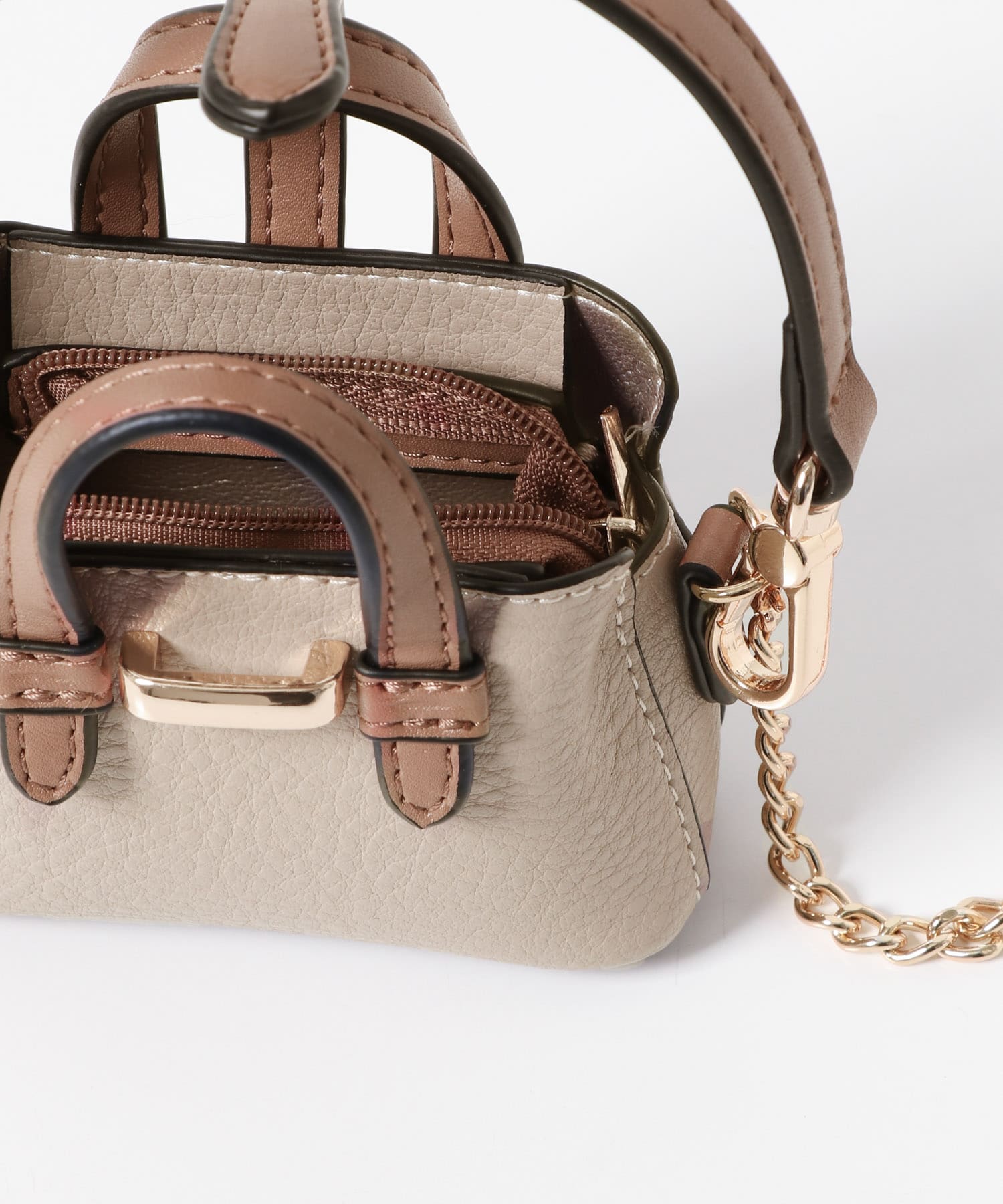 チェーンショルダーナノバッグ SAND BEIGE one