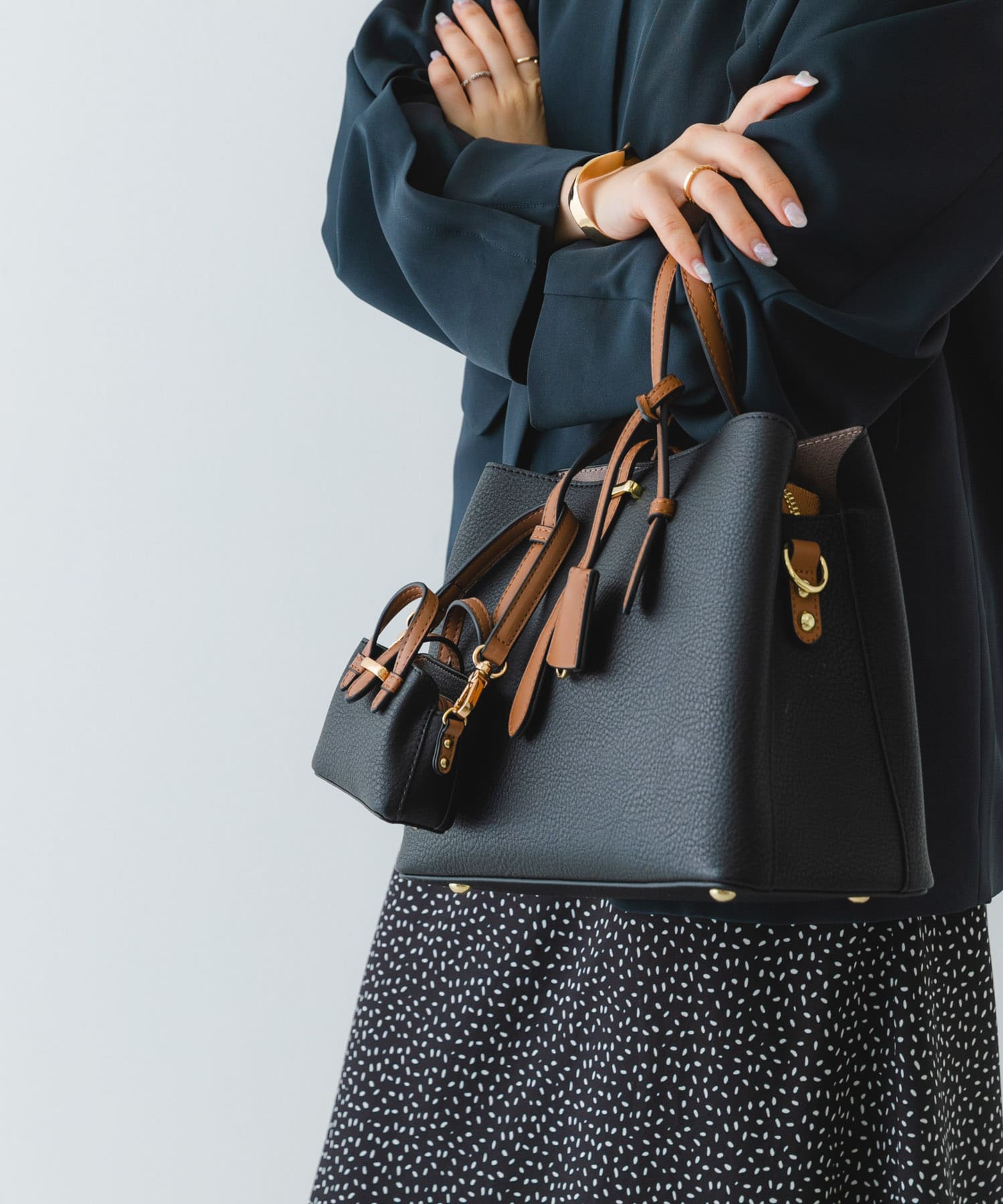 チェーンショルダーナノバッグ BLACK one