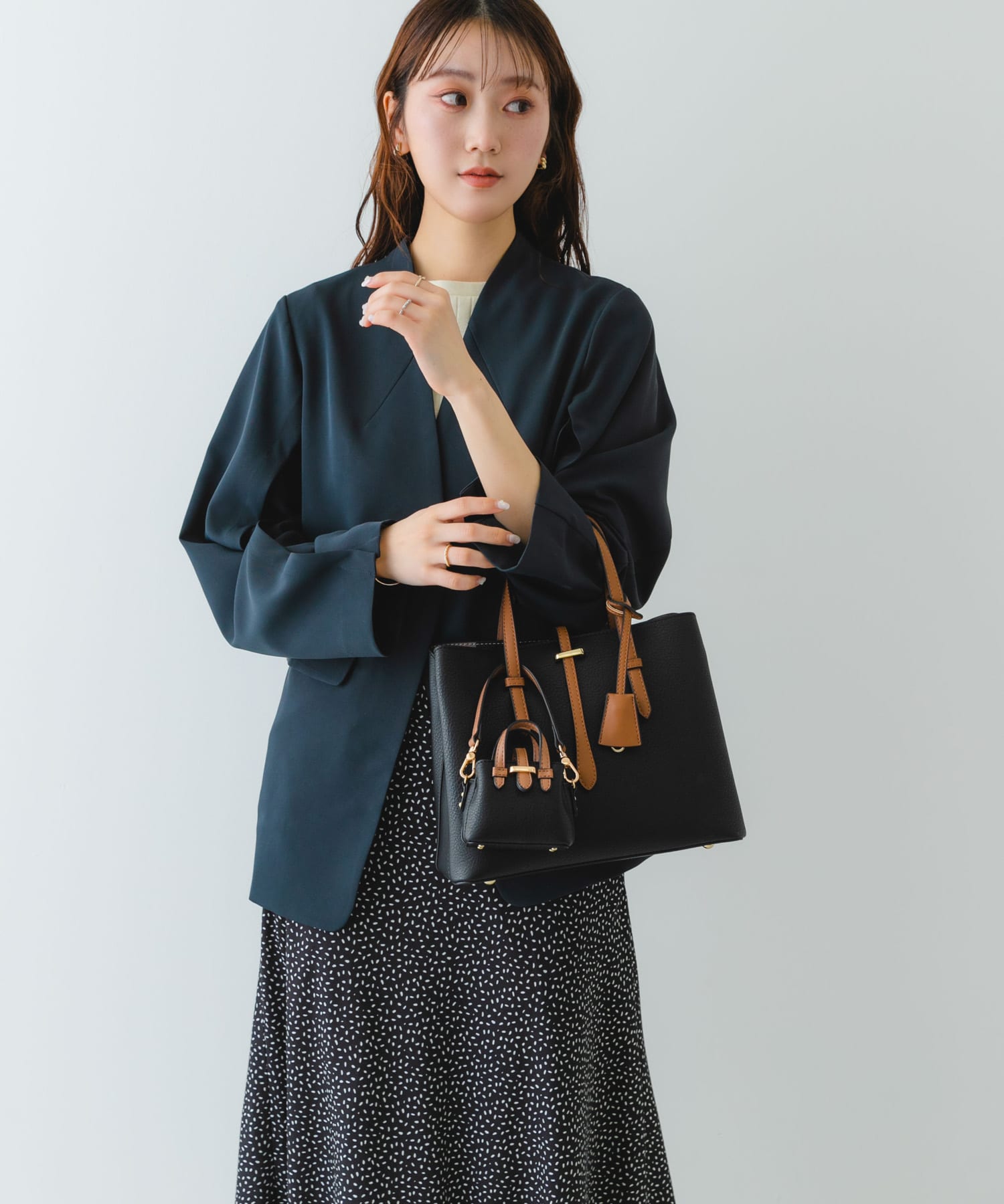 チェーンショルダーナノバッグ BLACK one