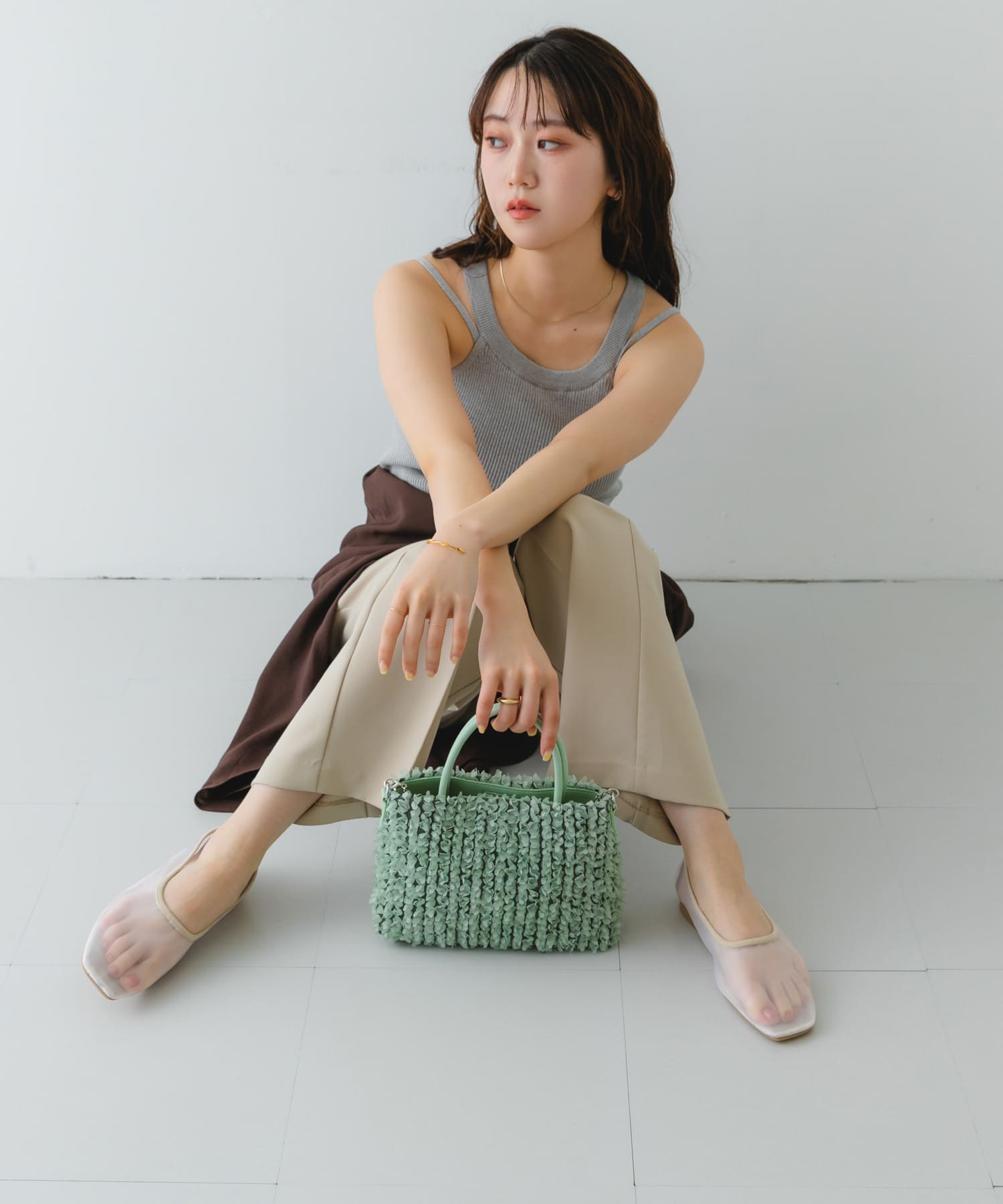 フラワーレースバッグ MINT one