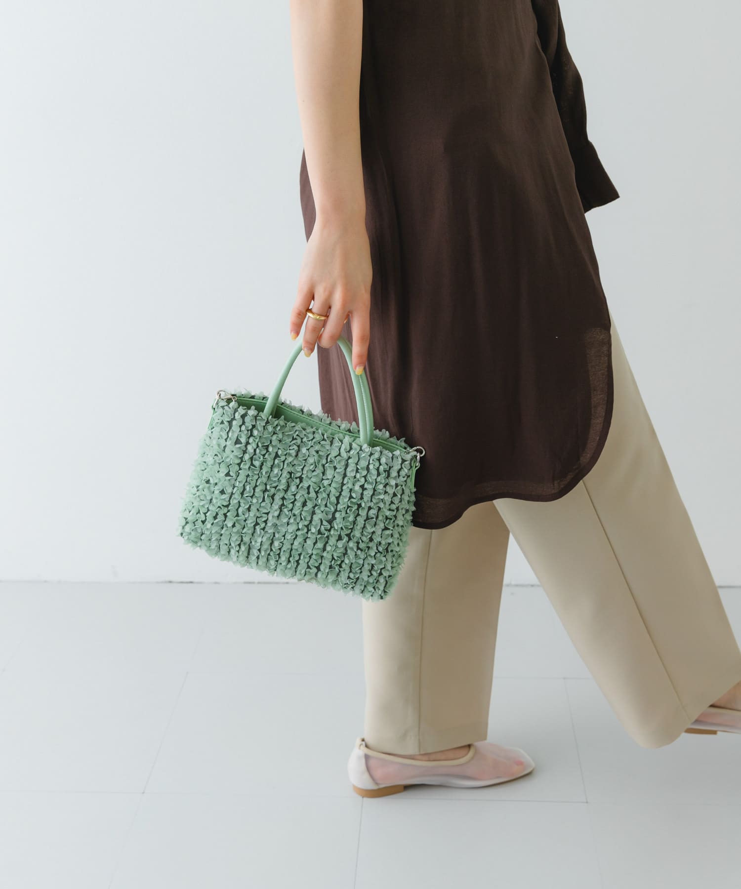 フラワーレースバッグ MINT one