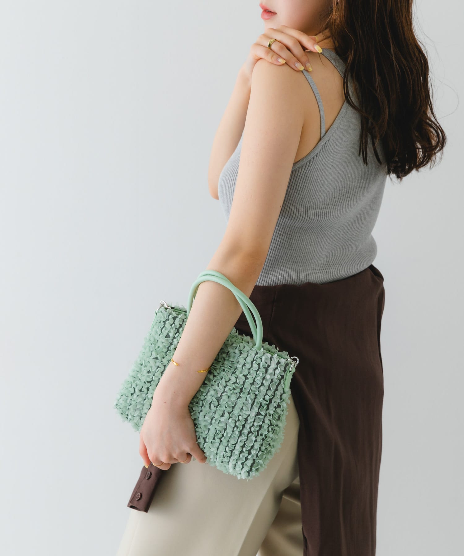 フラワーレースバッグ MINT one