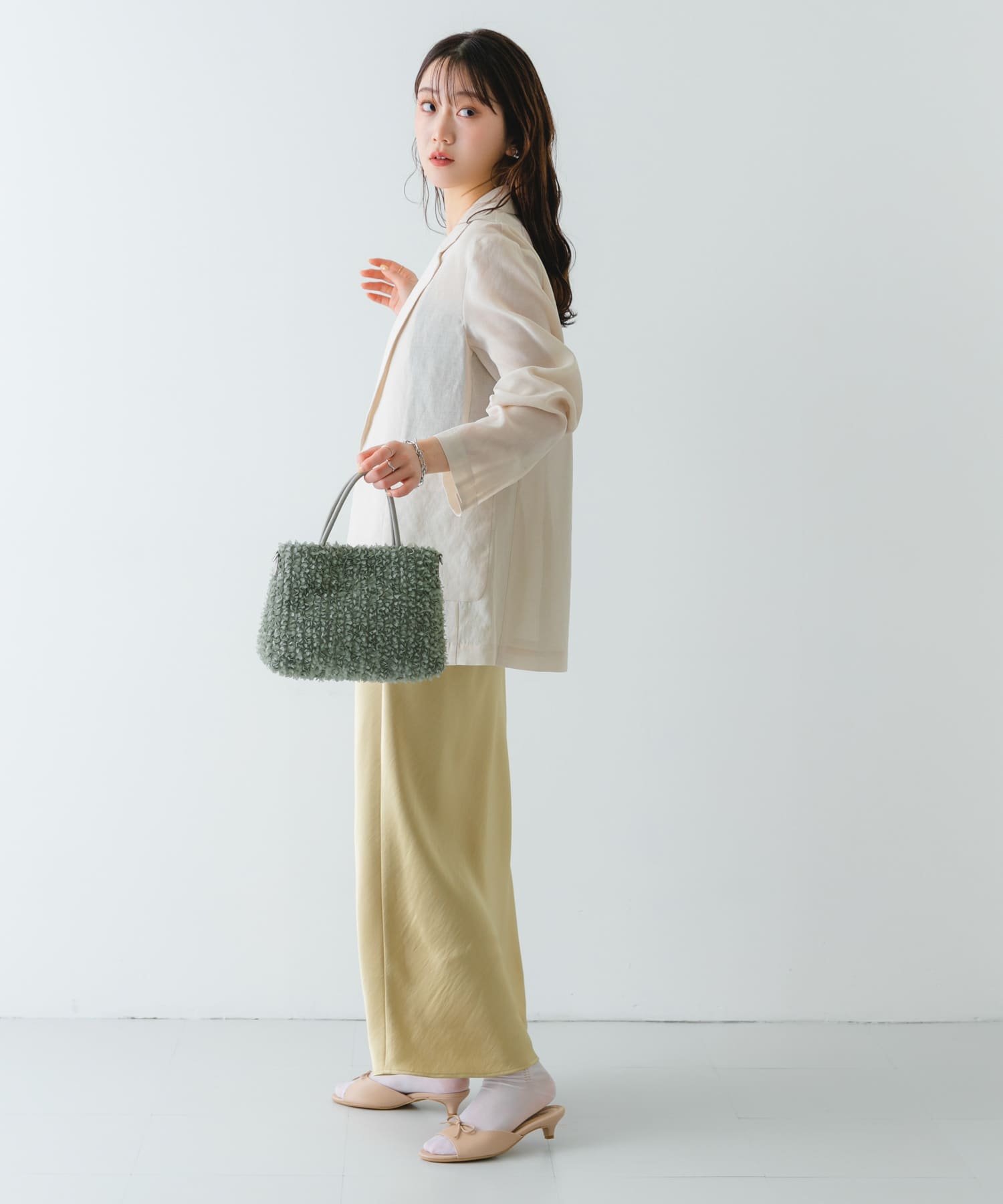 フラワーレースバッグ GRAY one