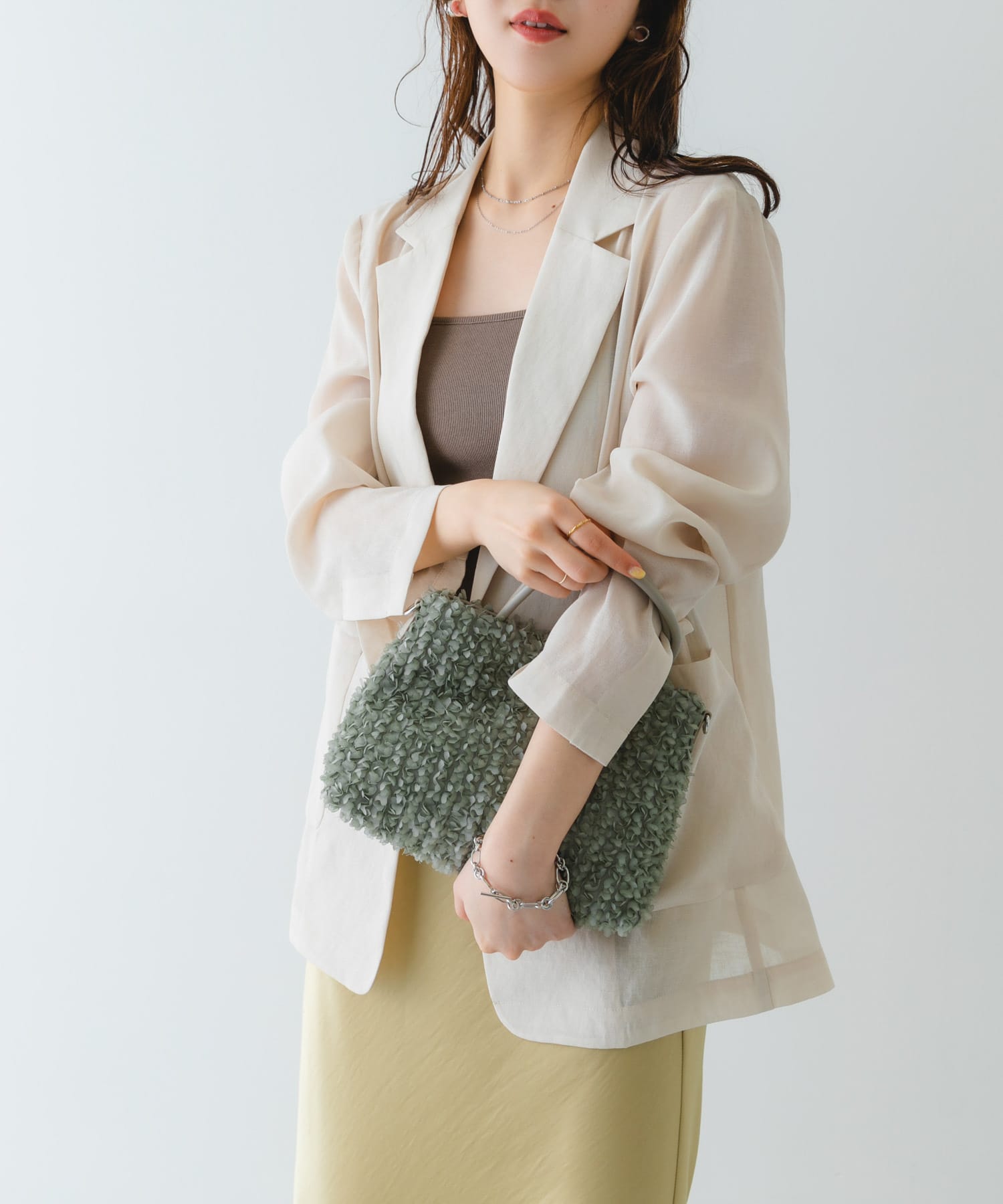 フラワーレースバッグ GRAY one