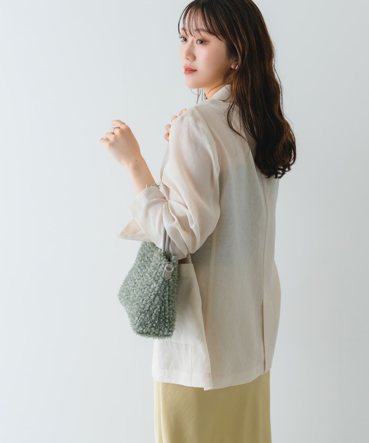 フラワーレースバッグ GRAY one