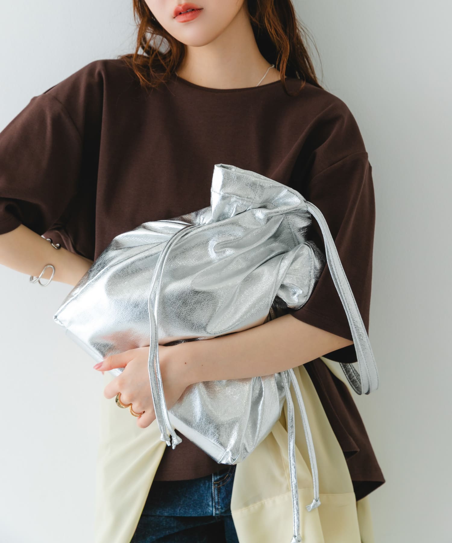 メタリックドロストトートバッグ