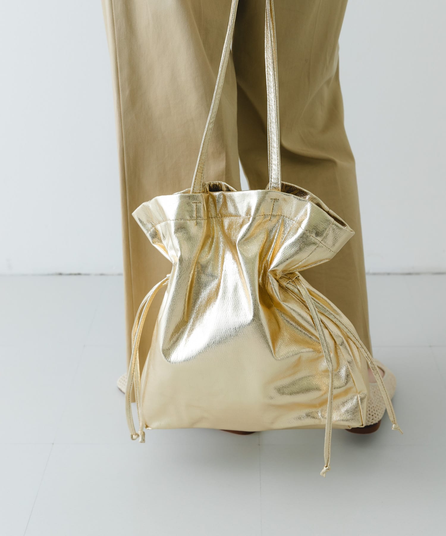 メタリックドロストトートバッグ GOLD one