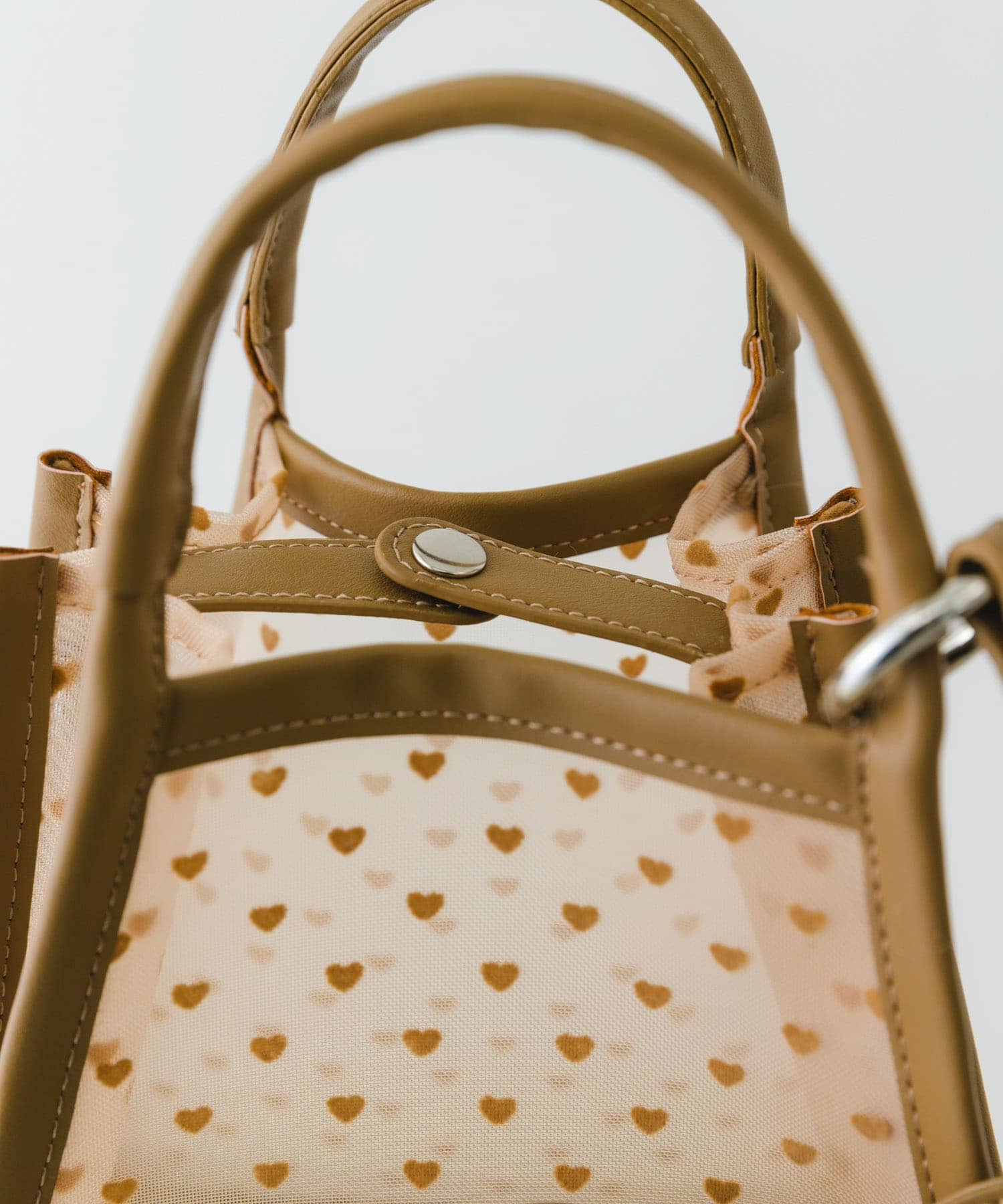 ハートシアーハンドバッグ BEIGE one