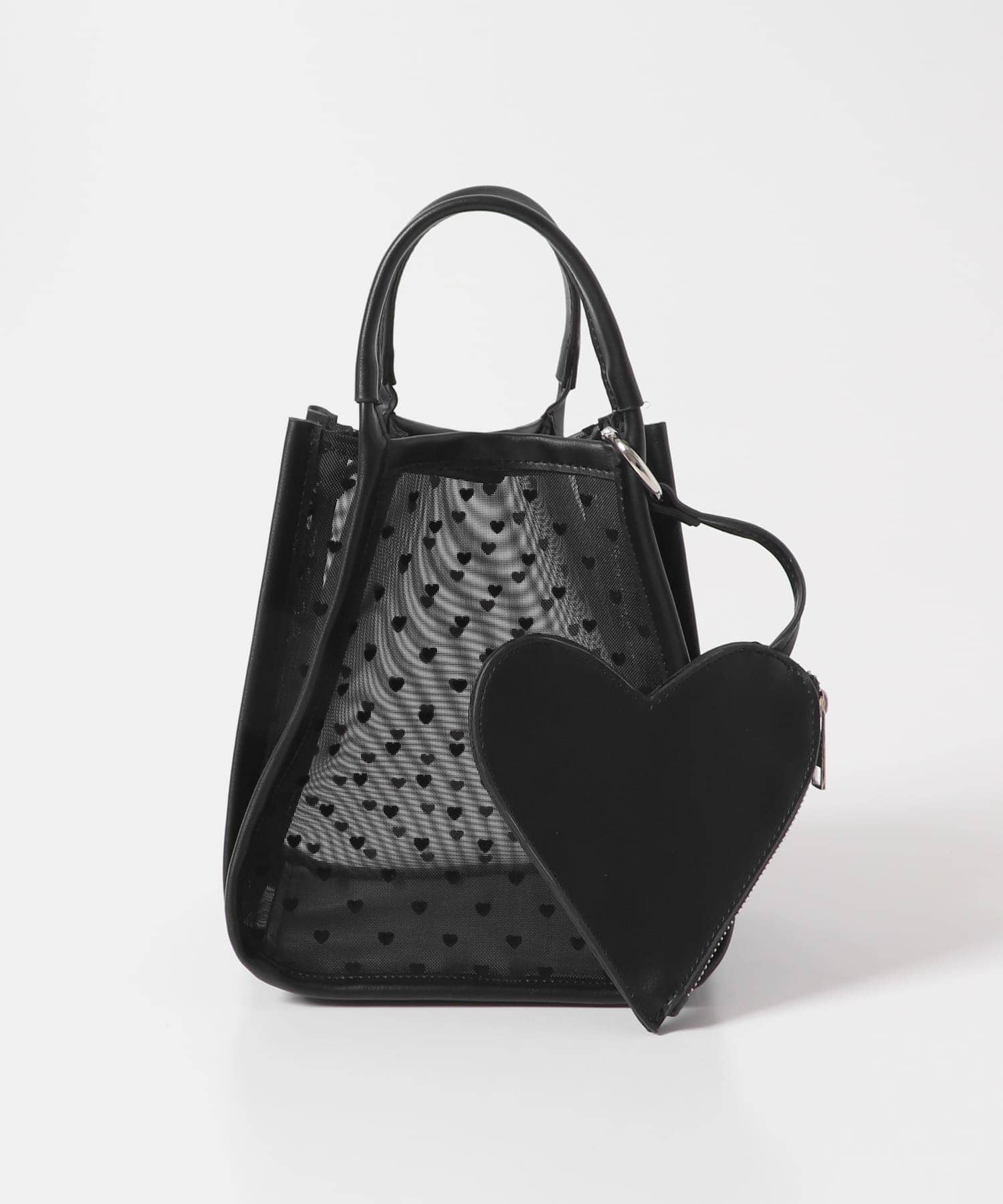 ハートシアーハンドバッグ BLACK one
