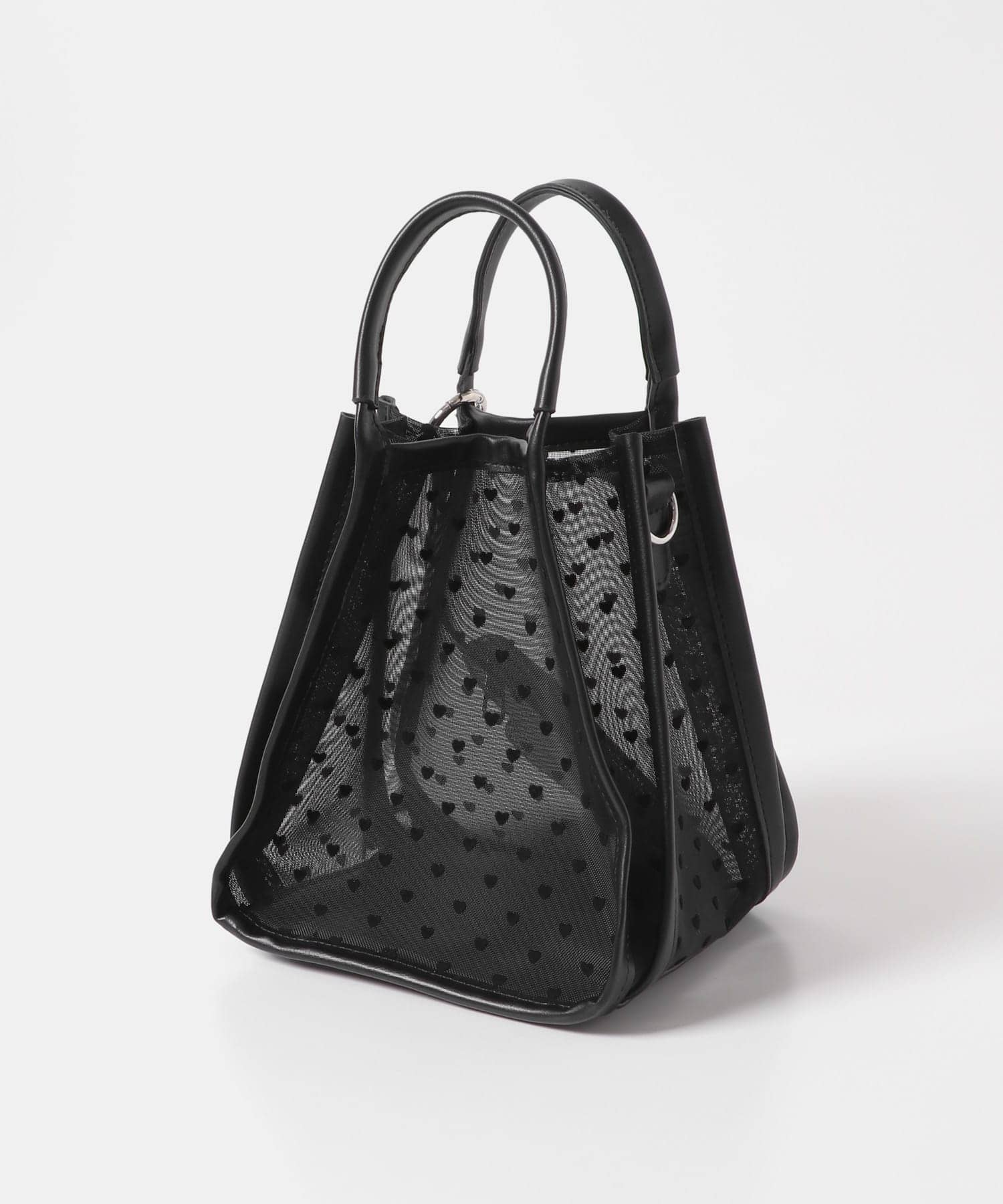 ハートシアーハンドバッグ BLACK one