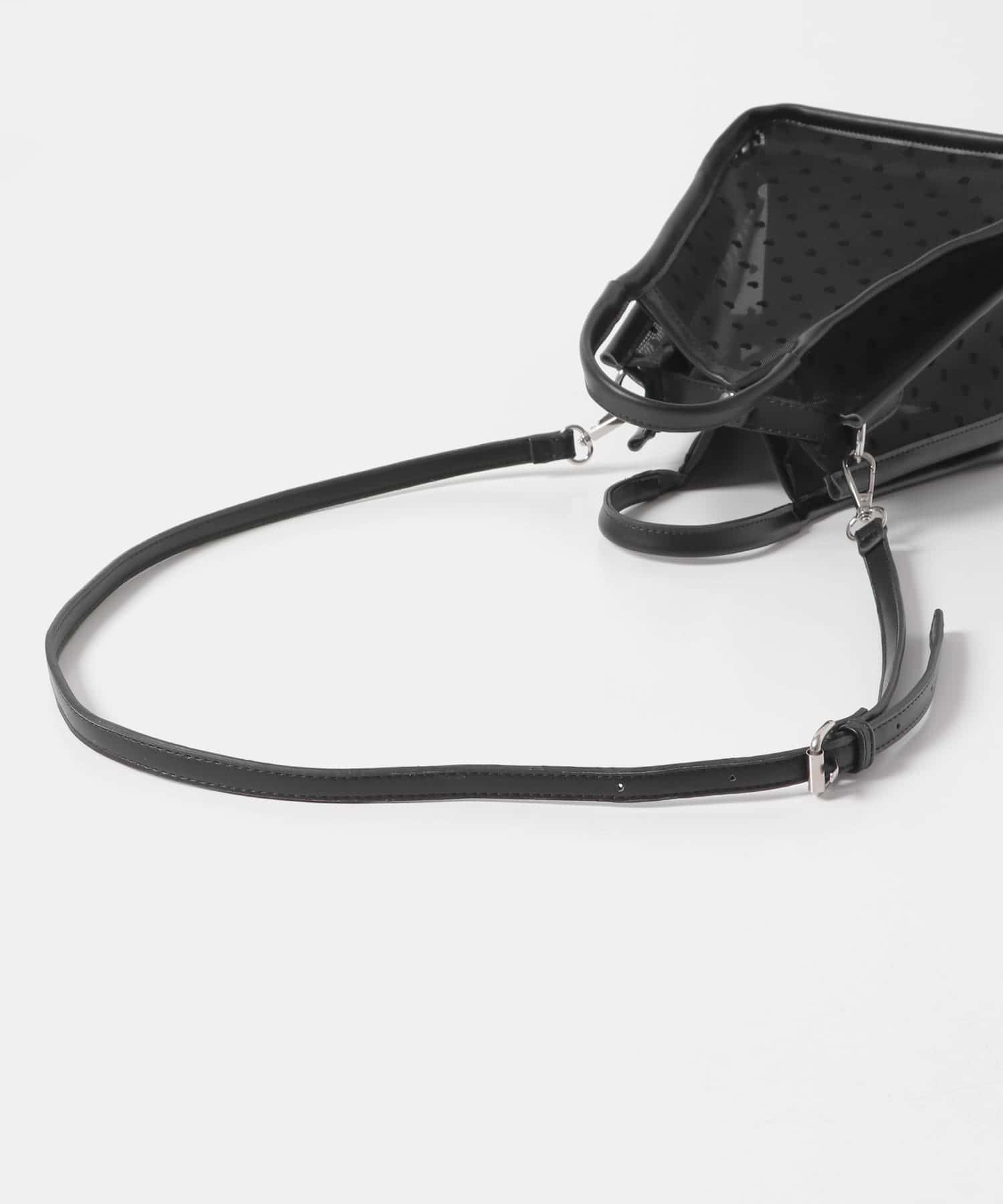 ハートシアーハンドバッグ BLACK one