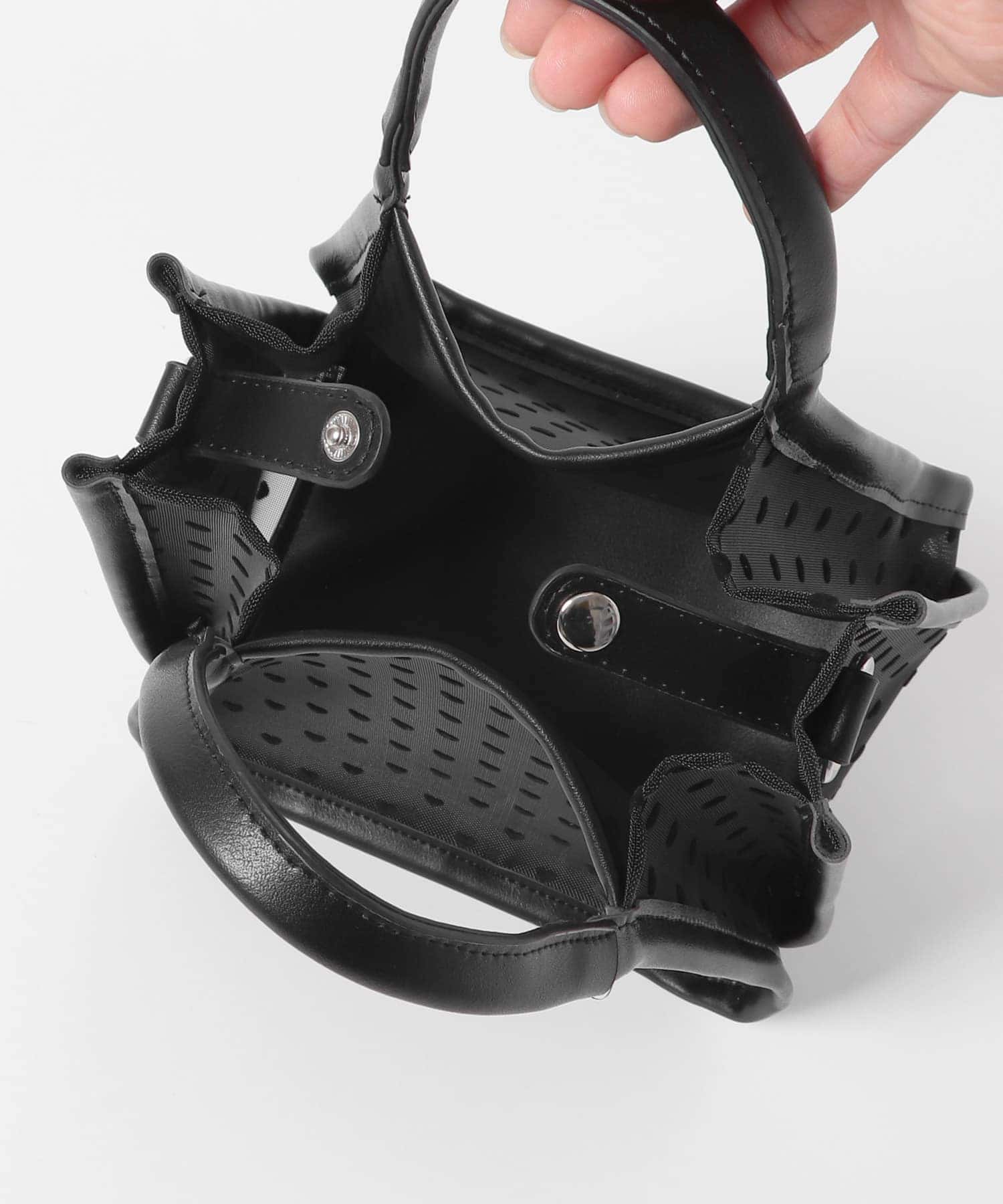 ハートシアーハンドバッグ BLACK one